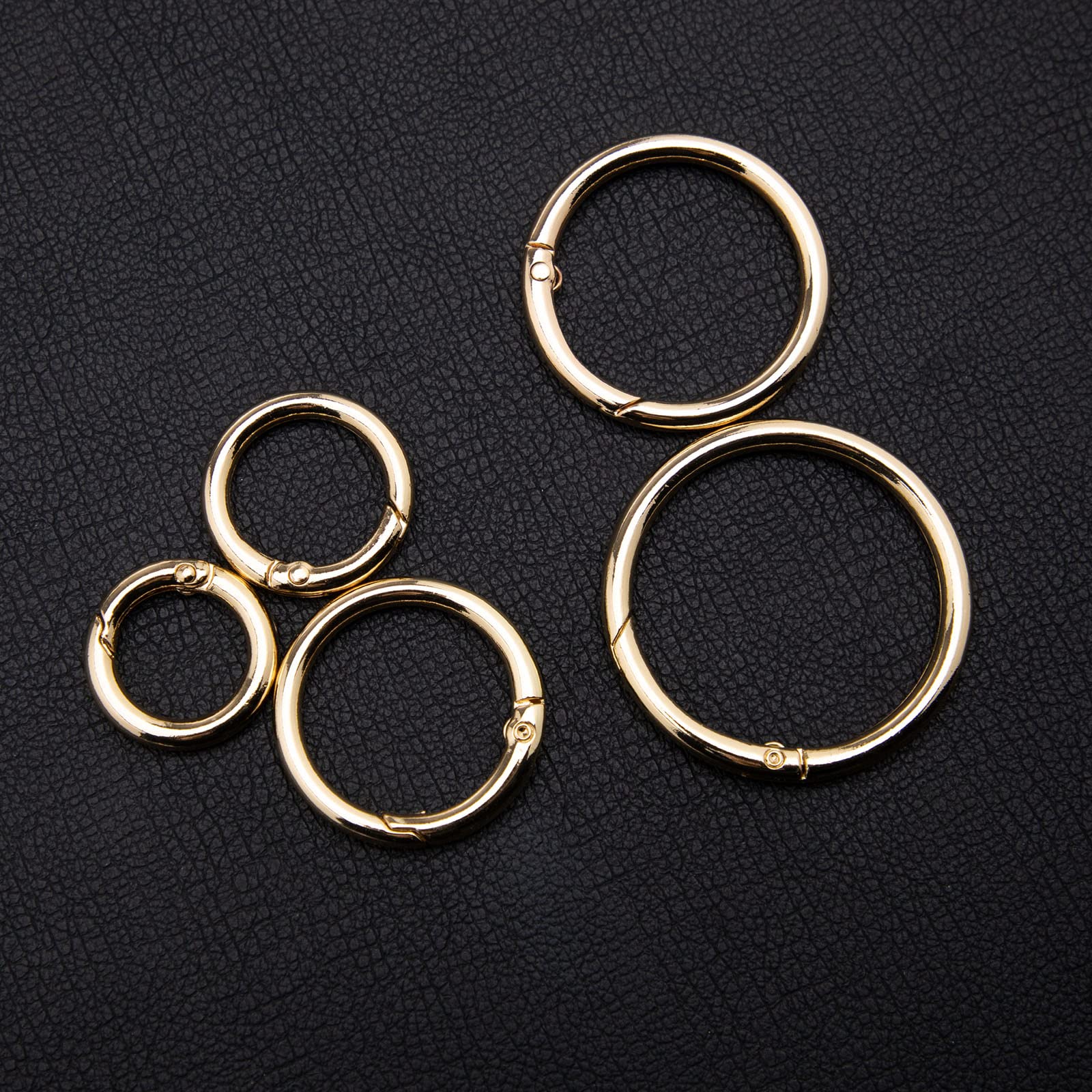 Lot De 6 Mousquetons Ronds à Ressort - Alliage De Zinc Argenté - Pour Sac à Dos, Porte-clés, Escalade, Bricolage - 6