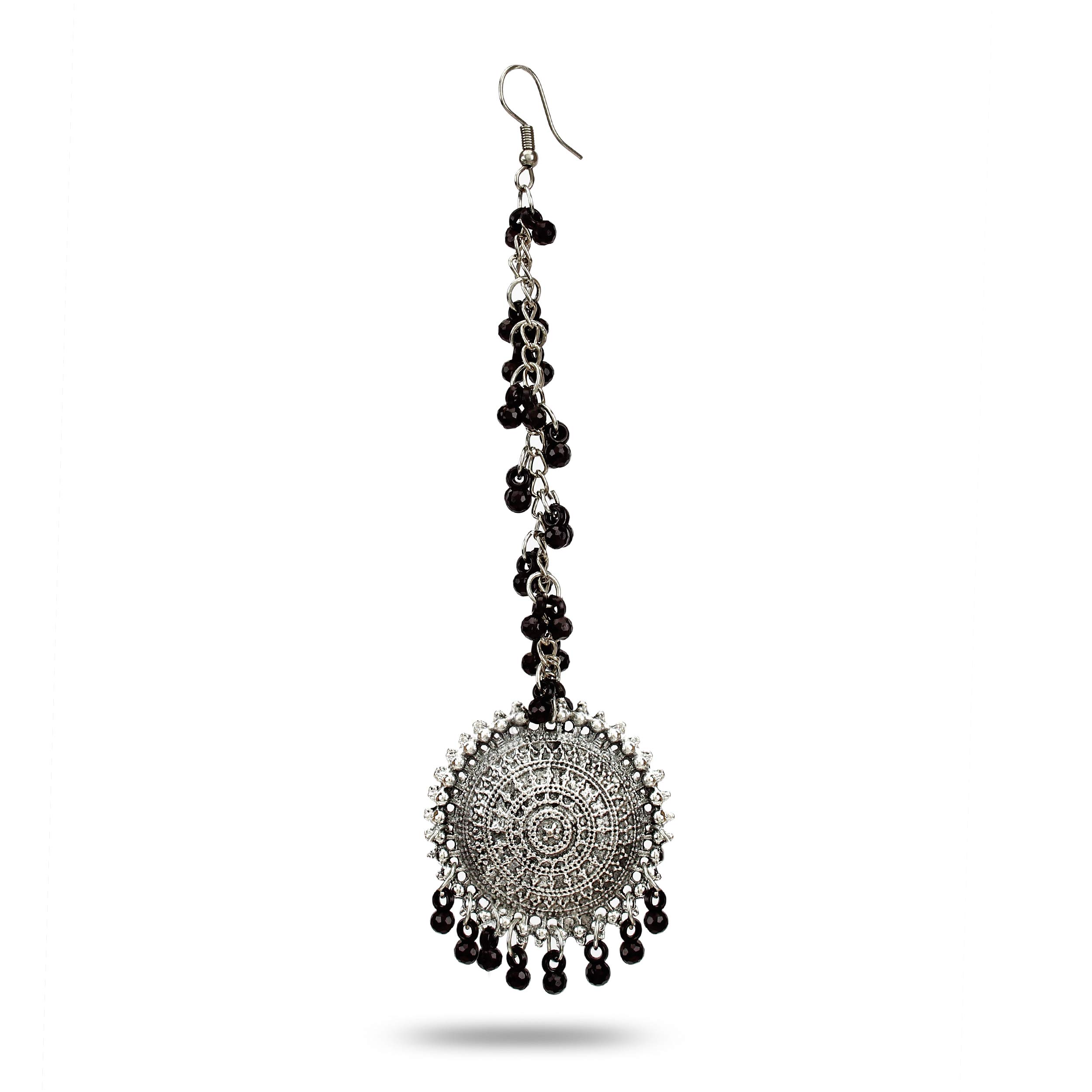 YouBella Oxidized Silver Silver Plated Afghani Kashmiri Tribal Jhumka Earrings for Women (Black) - Image 3 thumbnail