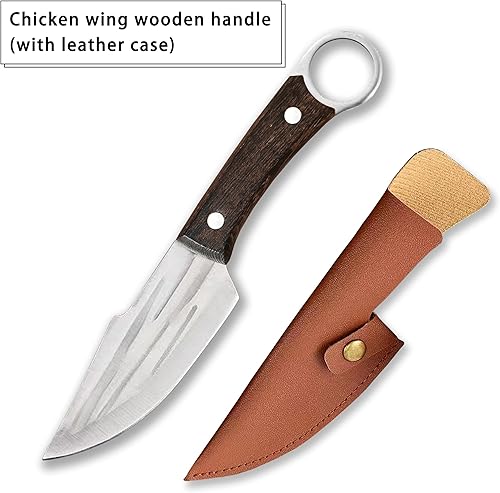 Miniatura 6 de Cuchillo de chef portátil forjado a mano con mango circularcuchillo multiusos con funda, adecuado para cortar frutas, barbacoa al aire libre,