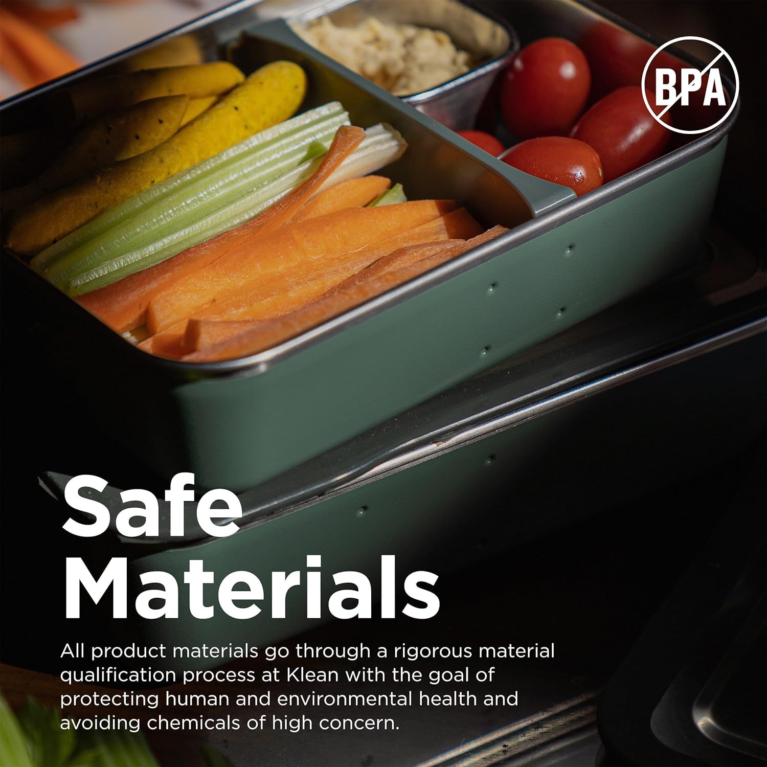 Klean Kanteen Rise Food Box - Meal - Reusable Food Container for Meal Prep, Lunch & More - Stainless Steel Construction - Dishwasher Safe - Sea Spray, 34 oz