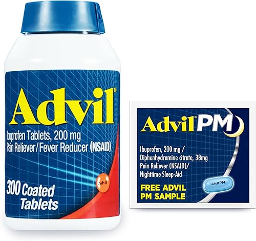 Advil Alivio del dolor y reductor de fiebre, ibuprofeno 200 mg para aliviar el dolor, 300 unidades, alivio del dolor Advil PM y ayuda para dormir