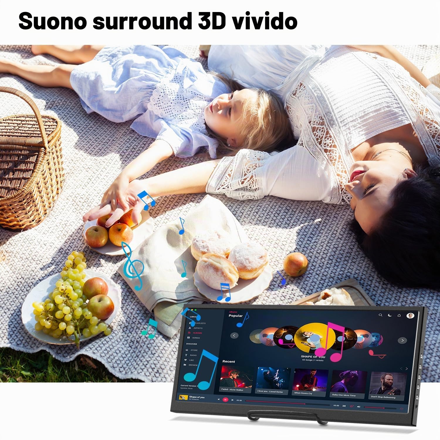 Monitor secondario da 12,3 pollici, display LCD IPS da viaggio 1920 x 720 HDMI USBC, mini monitor portatile in metallo per computer portatile Windows Aida64 GPU CPU RAM monitoraggio, altoparlante