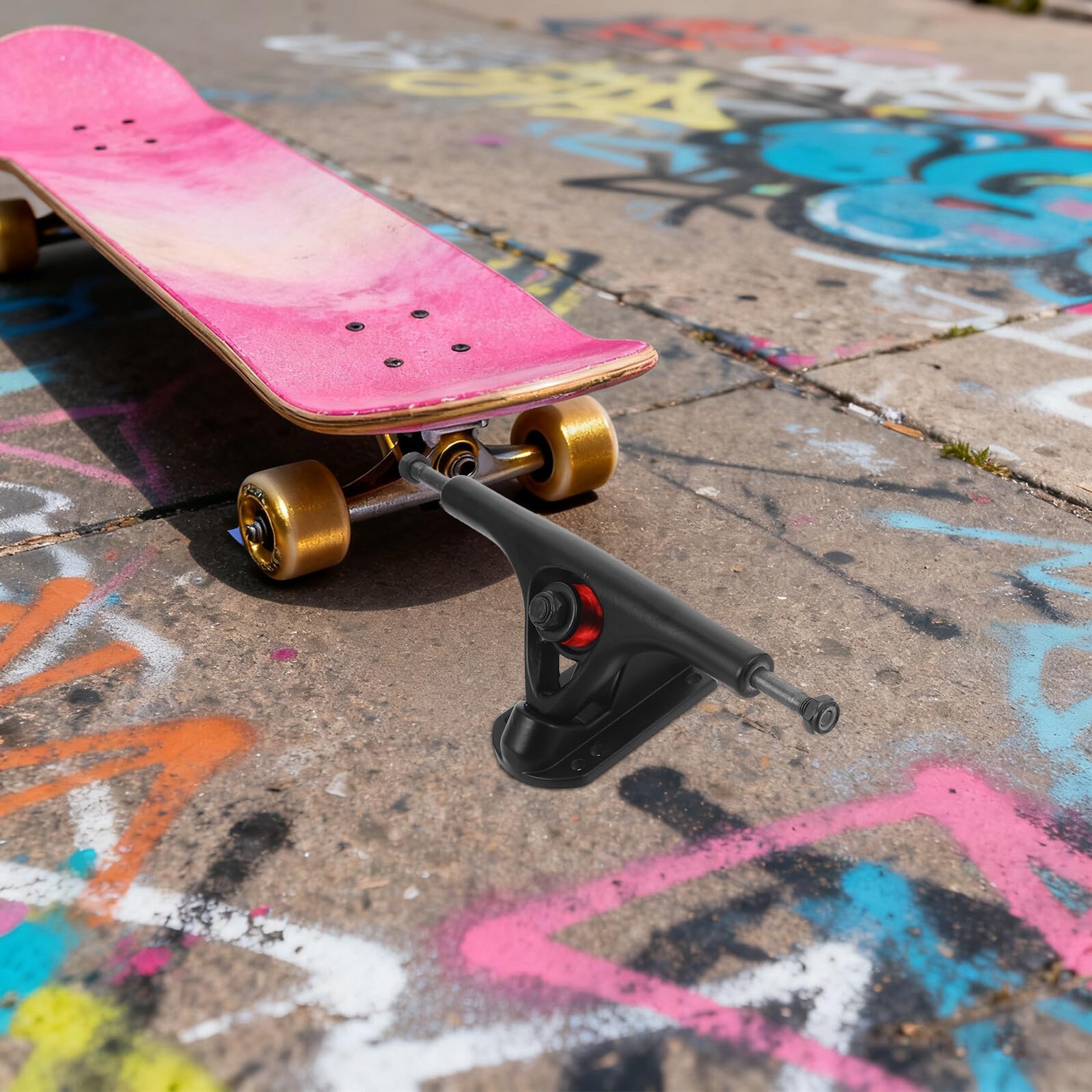 Lot de 2 Set de Trucks de Skateboard Longboard 7 Pouces en Alliage D’Aluminium Haute Résistance Légers et Absorbant Les Chocs Kit de Visserie Inclus pour Cruiser et Street