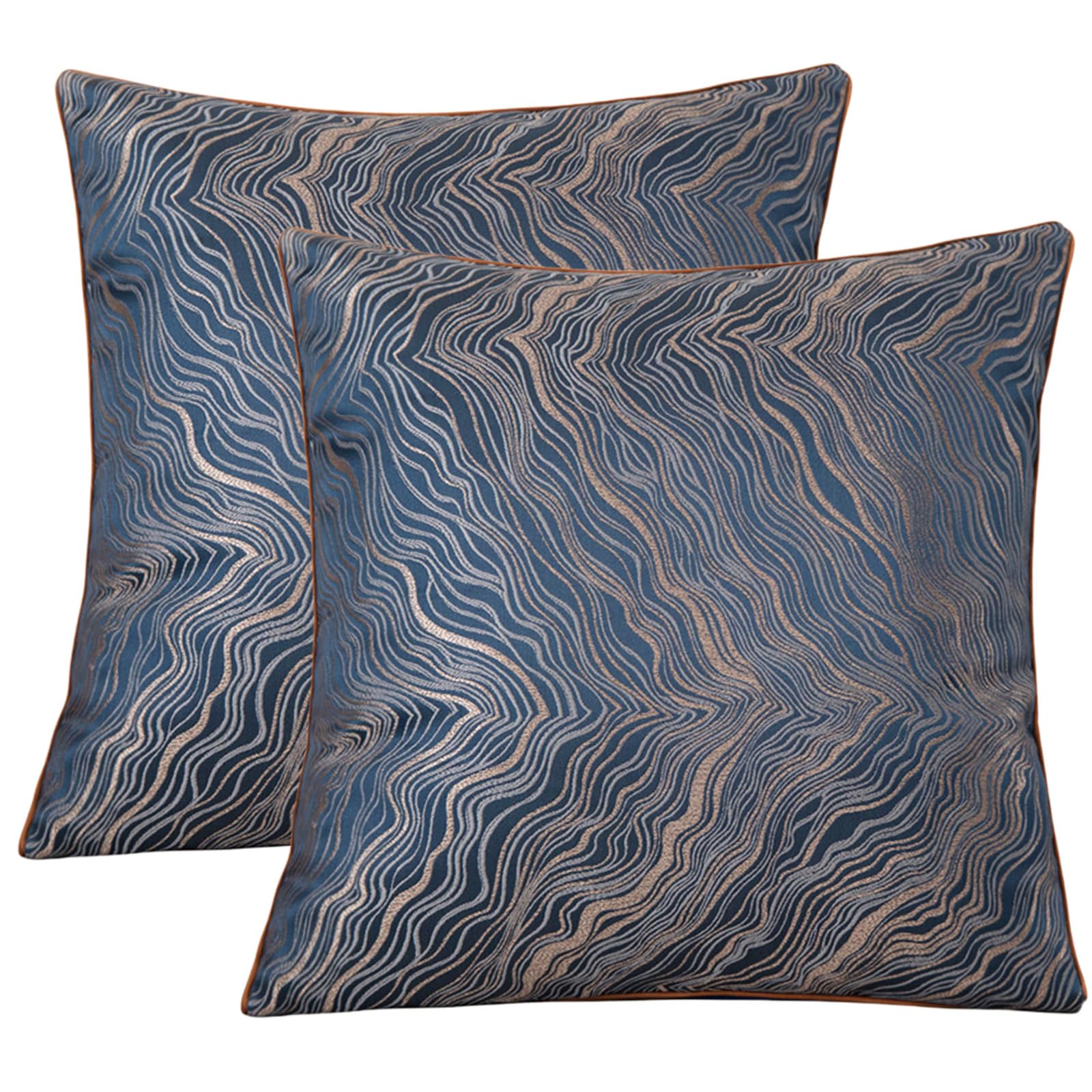 Traziewell Blue Cushion Covers 45 X 45 2 Pack Square Pillow Cover Soft Decorative Pillowcase 18x18 for Living Room Accessories with Invisible Zipper 609 — image 1