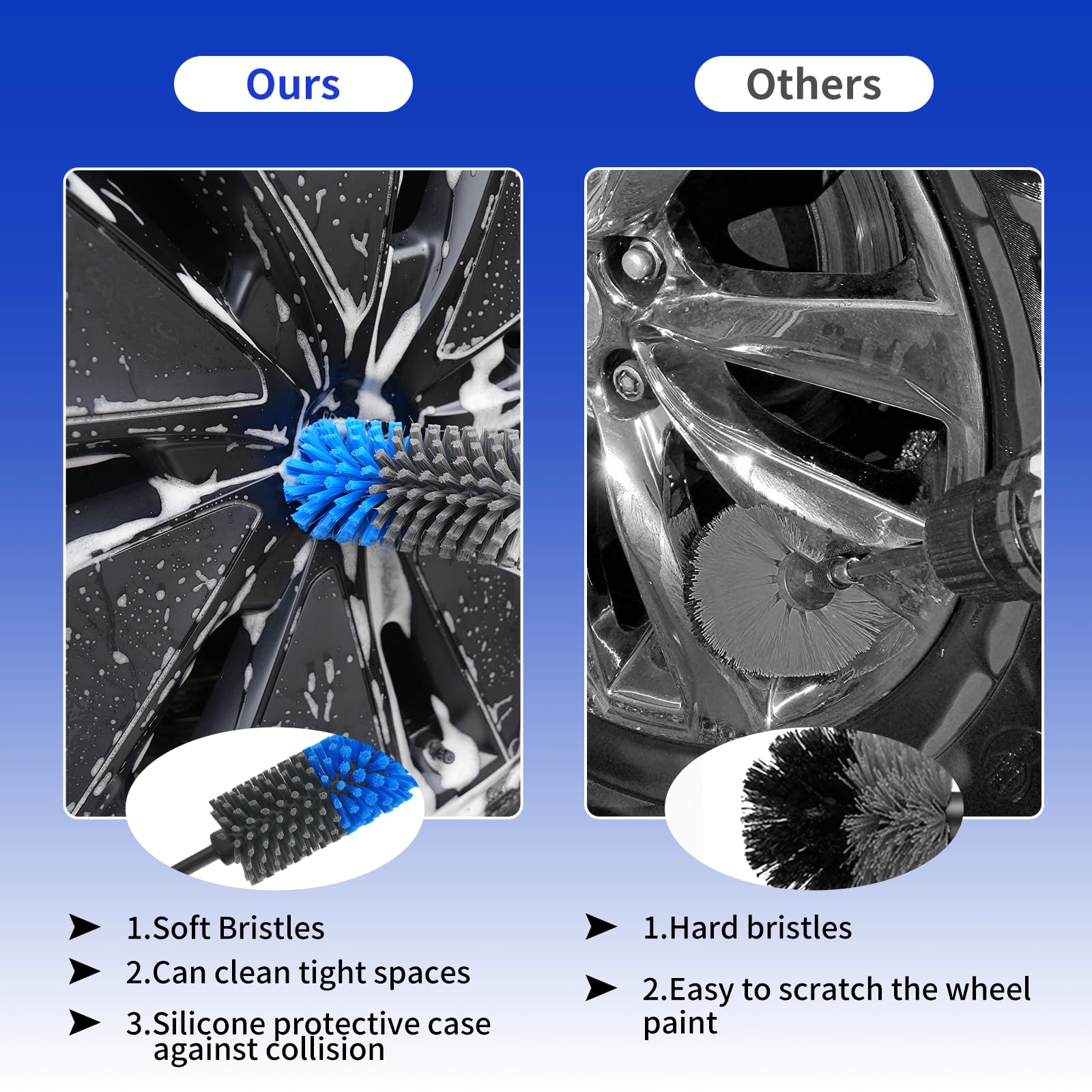 Soft Wheel Brush for Car - No Scratches -4 Soft Wheel Brush for Car - No Scratches -4