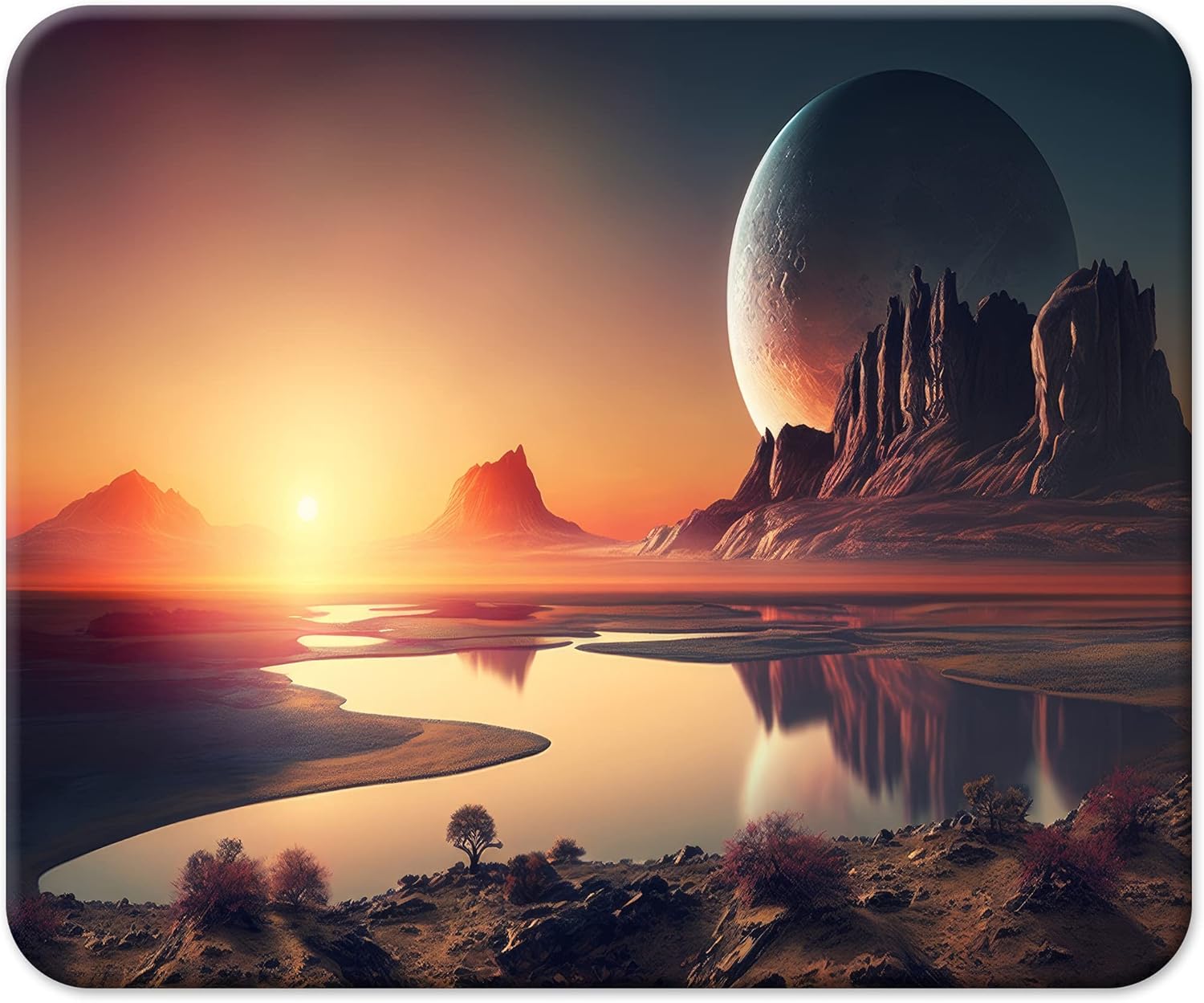Earth Mouse Pad, Boost Your Productivity with Our Space Print Mouse Pad, Mouse Pad with Non-Slip Rubber Base Ultra Smooth Mousepads for Gaming, Office, laptop, Forest Dark Nature Bright Pad