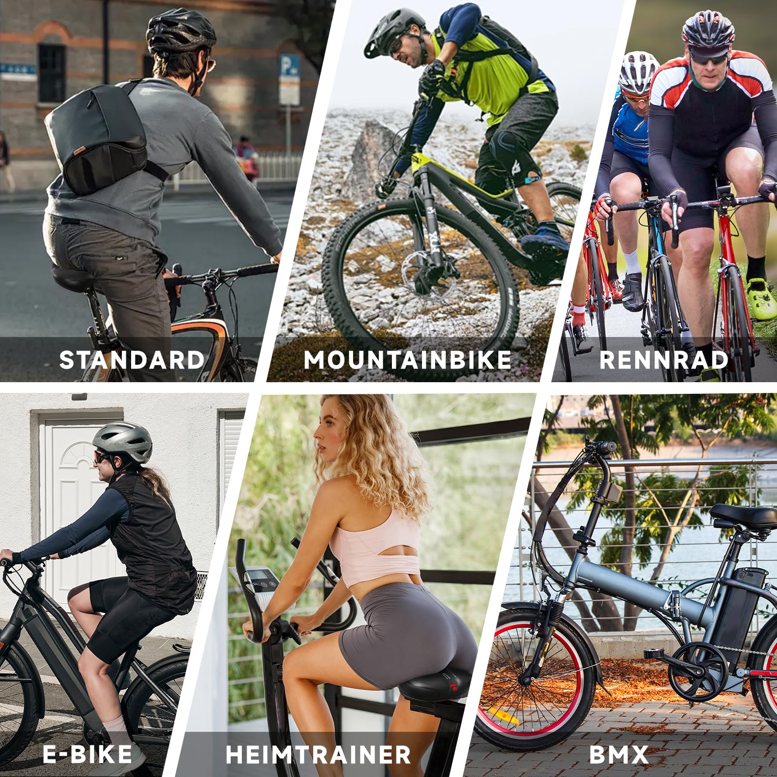 Premium Fahrradsattel Damen Herren Bequem Weich Stoßdämpfend Atmungsaktiv Ergonomisch Wasserdicht Fahrrad Sattel, Trekking Rennrad City MTB e-Bike Fahrradsitz