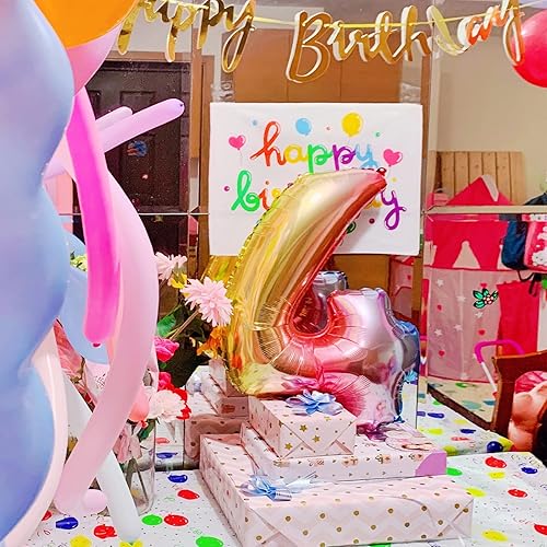 Miniatura 6 de Jatidne 12 hojas de papel de regalo de cumpleaños con etiquetas y cuerda plana rosa para cumpleaños graduaciones