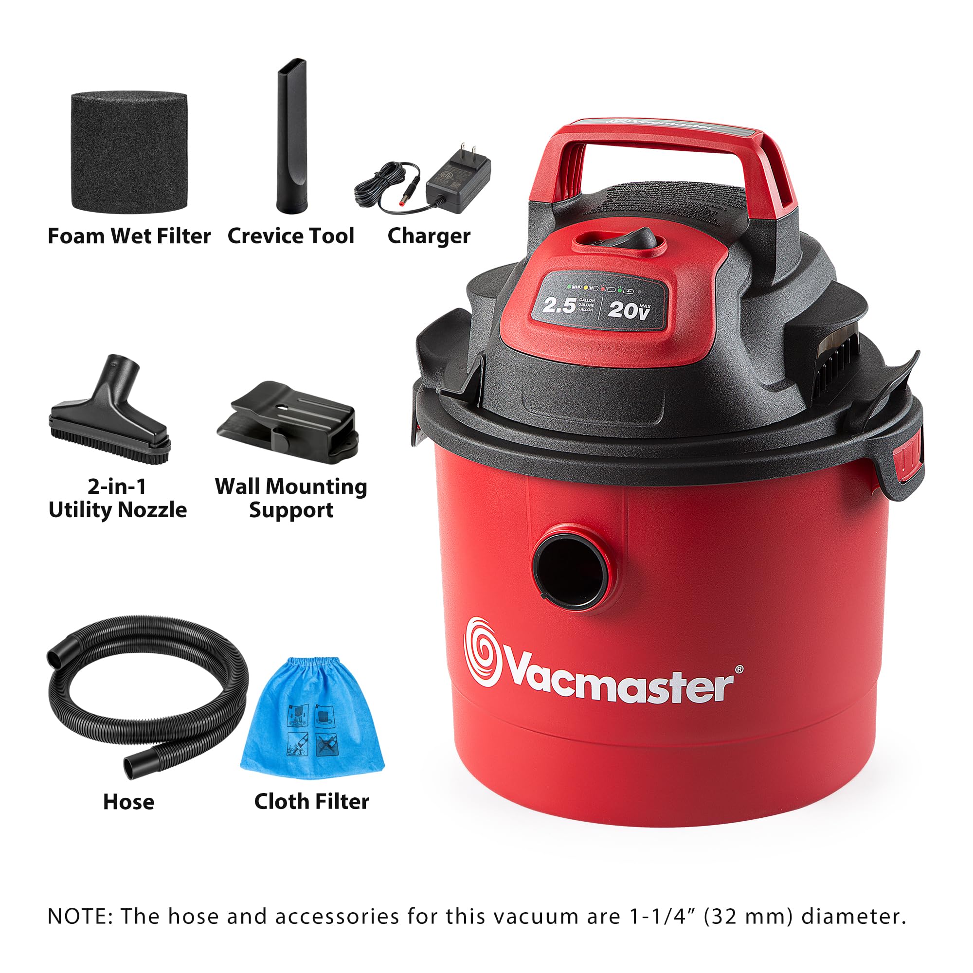 Vacmaster 2 5-Gallon 20V Cordless Wet Dry Vac - DVOM202P 1101 — view 2