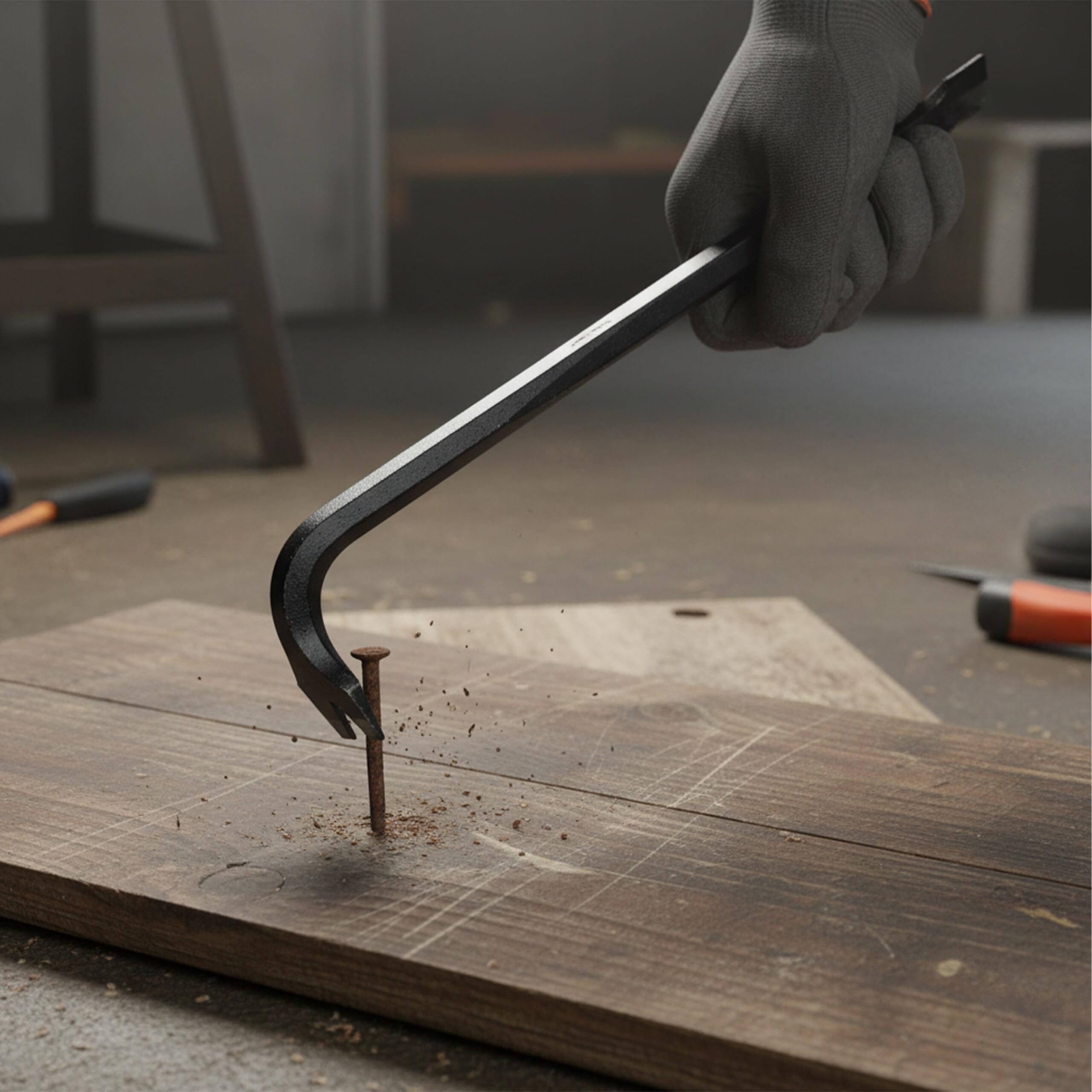 Relaxdays Piedi di Porco XL in Acciaio Pieno, 90 cm, per Sollevare e estrarre Chiodi, utensile per smontaggio Nero