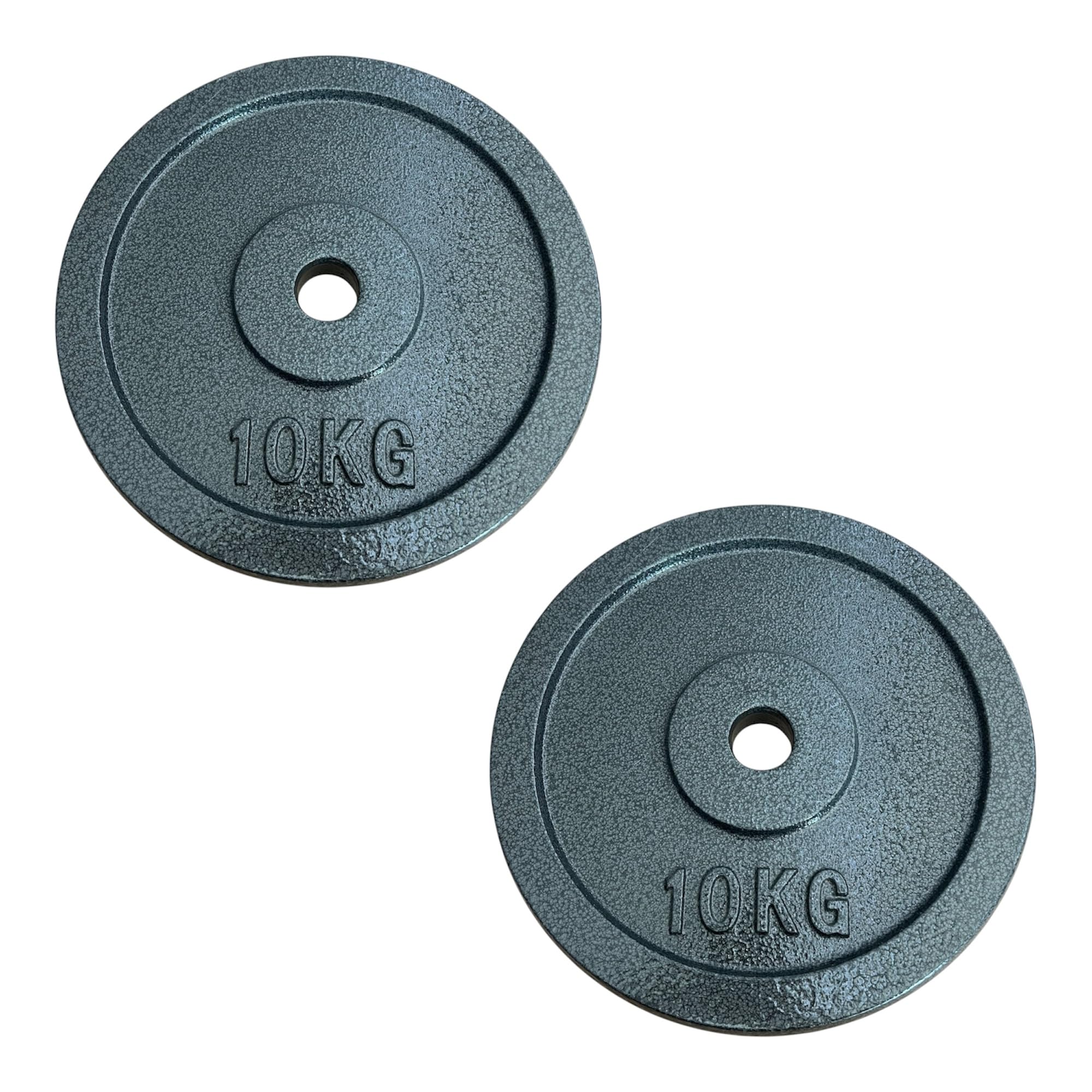 Chase Fitness 10kg Cast Iron Weight Plates 2.5-20kg For 1" Barbells and Dumbbells Weight Lifting Grip Plates (10kg x 2)