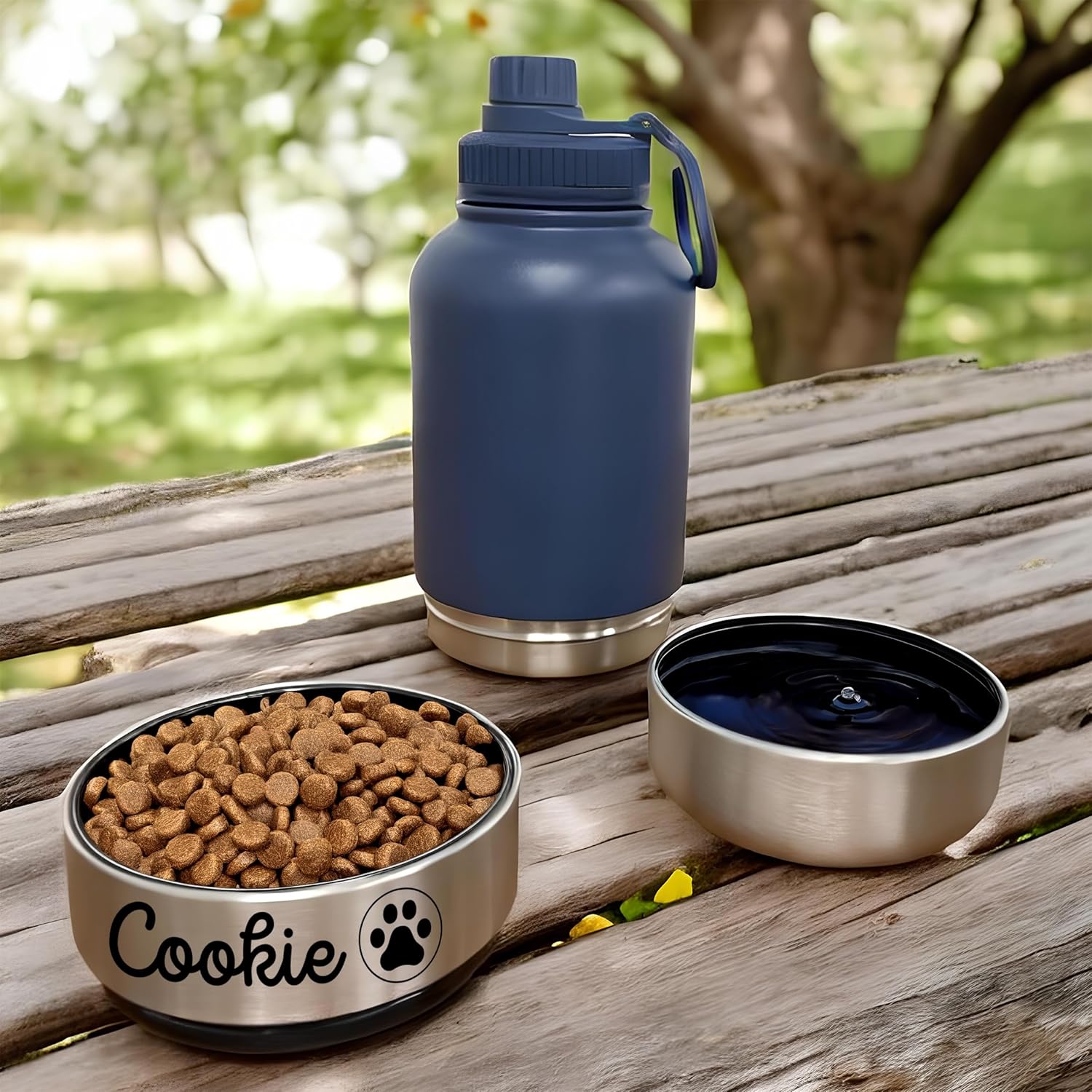 Custom Water Tumbler with Bowls Personalized Stainless Steel Travel Bottle Design 04 Black - Image 8