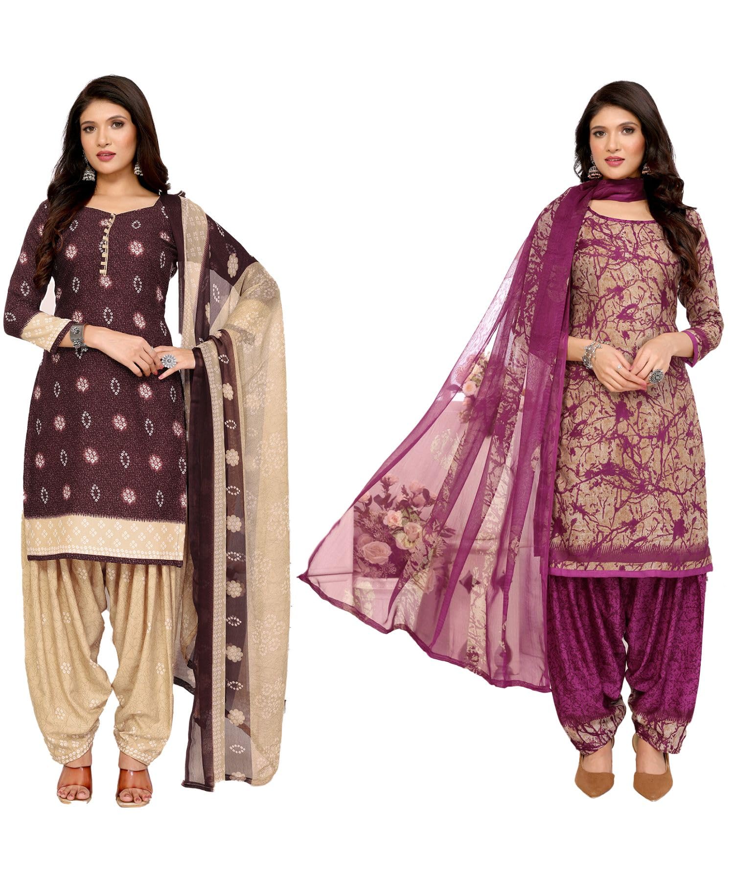 yashika Women's Crepe Dress Material Set for Women | Unstitched Printed Fabric for Kurta Bottom & Dupatta (Pack of 2)-picture-26