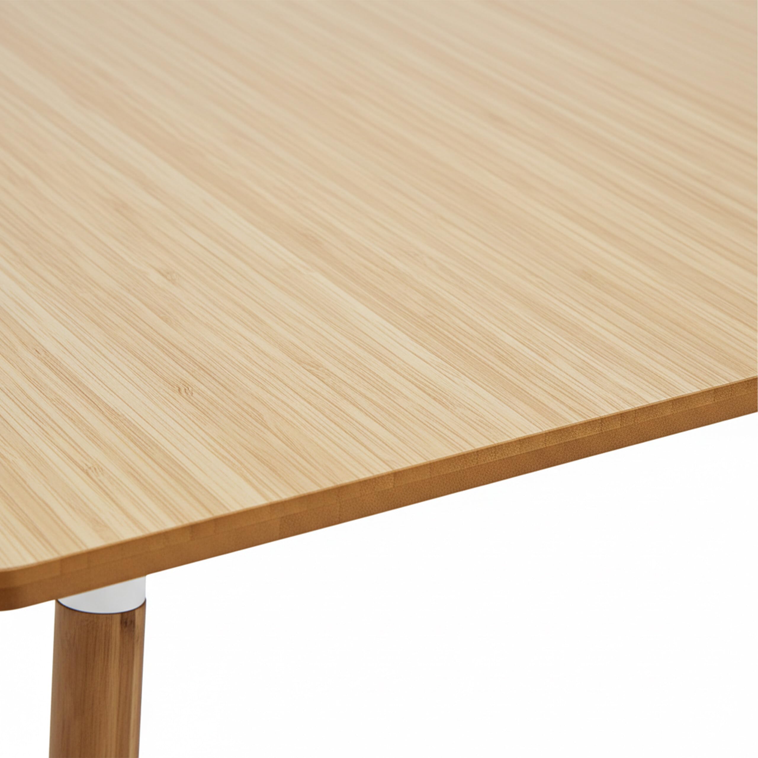 Relaxdays Table à Manger rectangulaire en MDF et Bambou, 4 pers., scandinave, Naturel, 75 x 110 x 70 cm