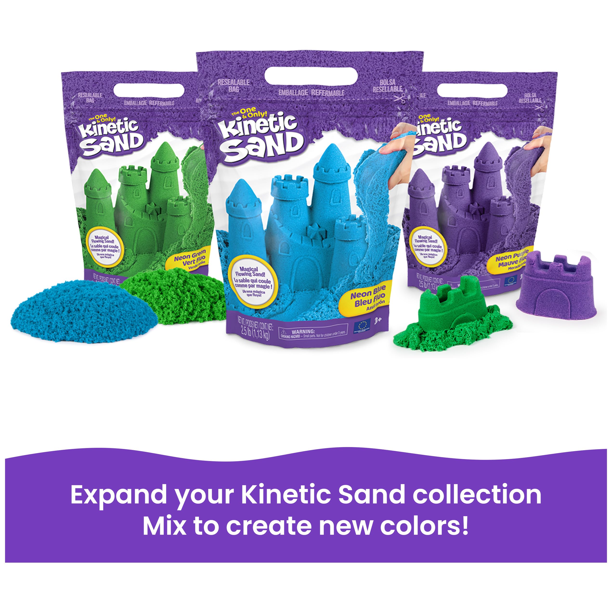 Kinetic Sand - Zestaw piaskownica. Fioletowy piasek do zabawy