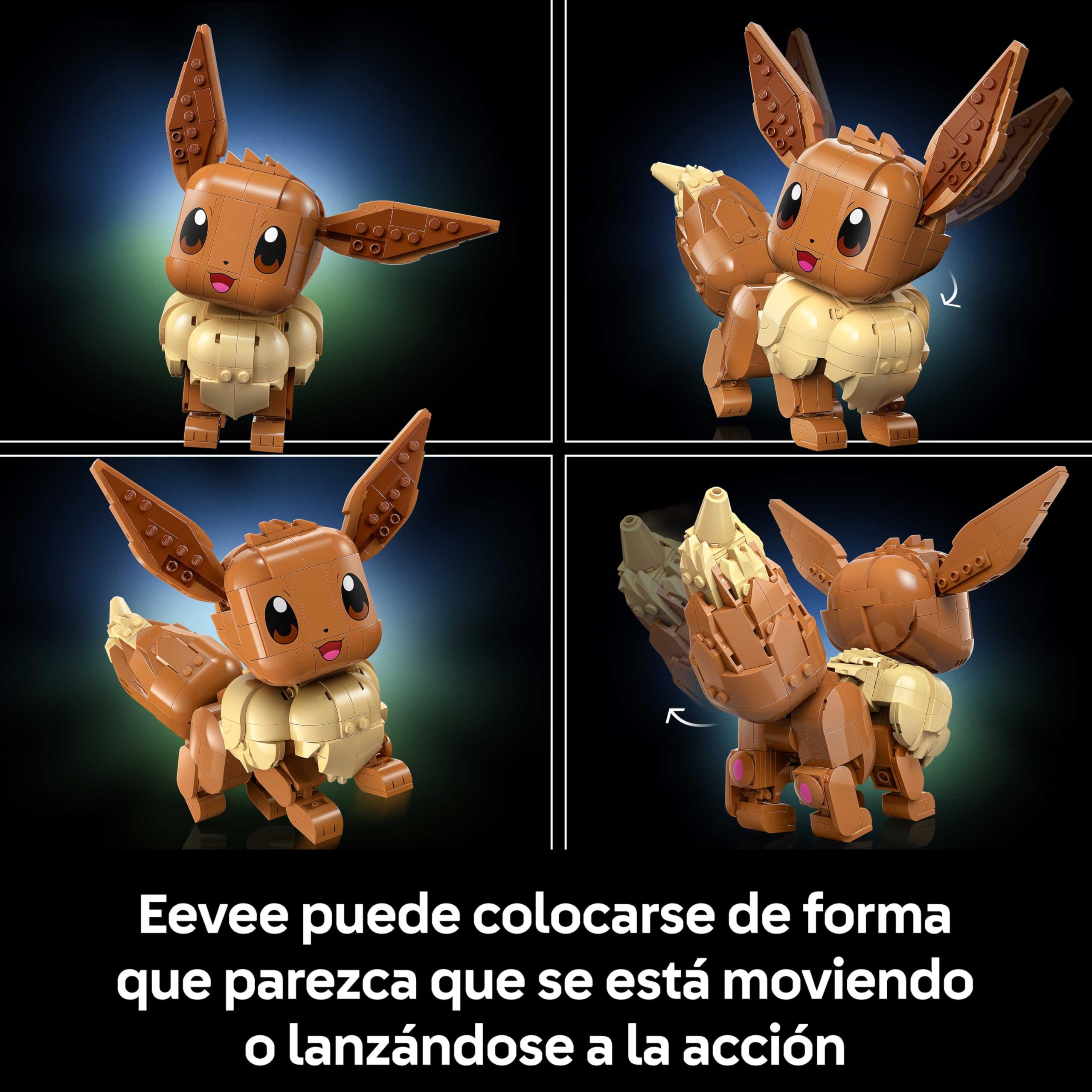 LEGO Pokémon Eevee - Kit de Construcción para Adultos - Maqueta 3D de Puzzle Anime - Figura Articulada con Extremidades, Orejas y Cola Móviles - Decoración de la Habitación - Regalo Gamer - 72151