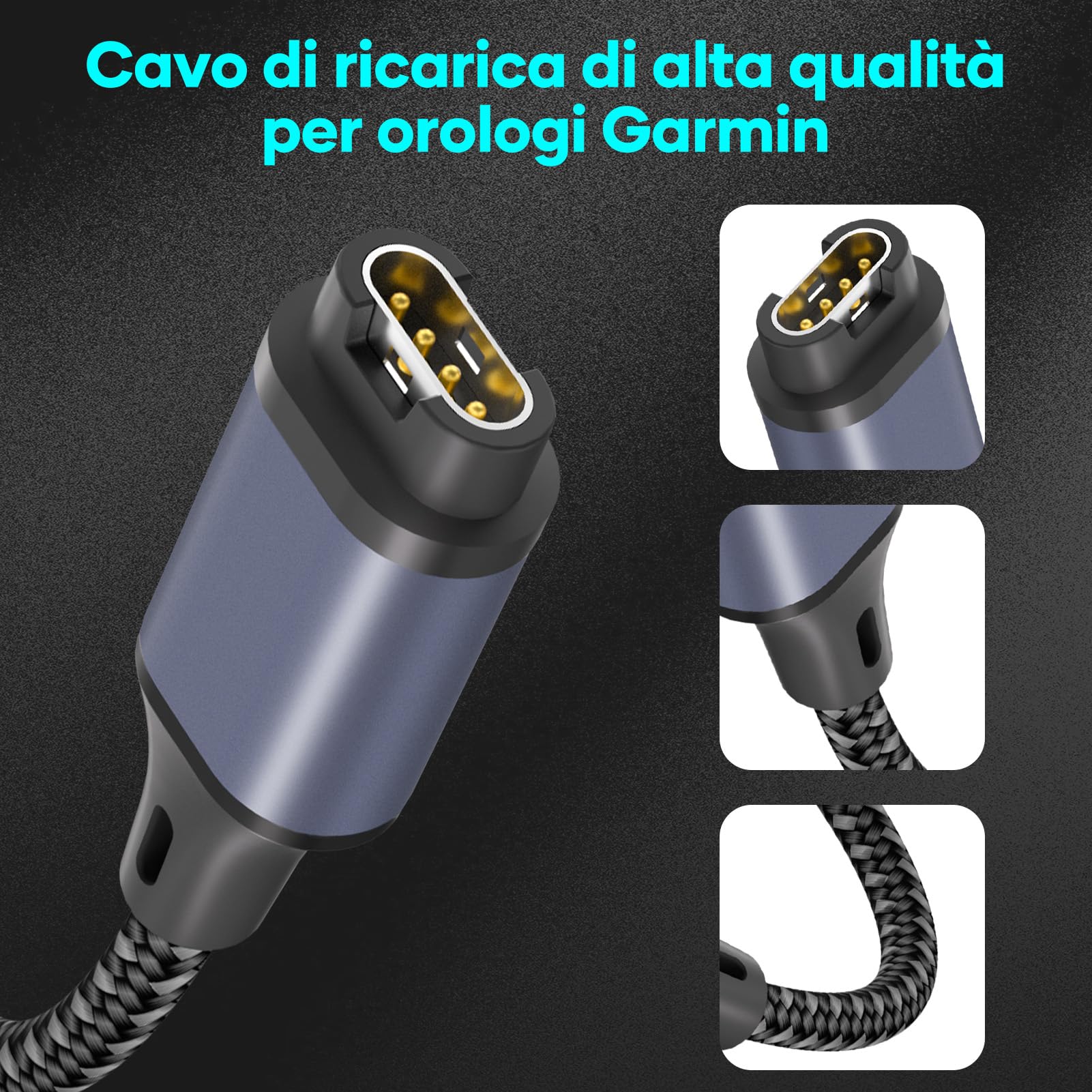 Cavo Di Ricarica USB Sostituisce Garmin 8013048 Per Smartwatch Garmin Nero 100 Cm 889001430 - Foto 6