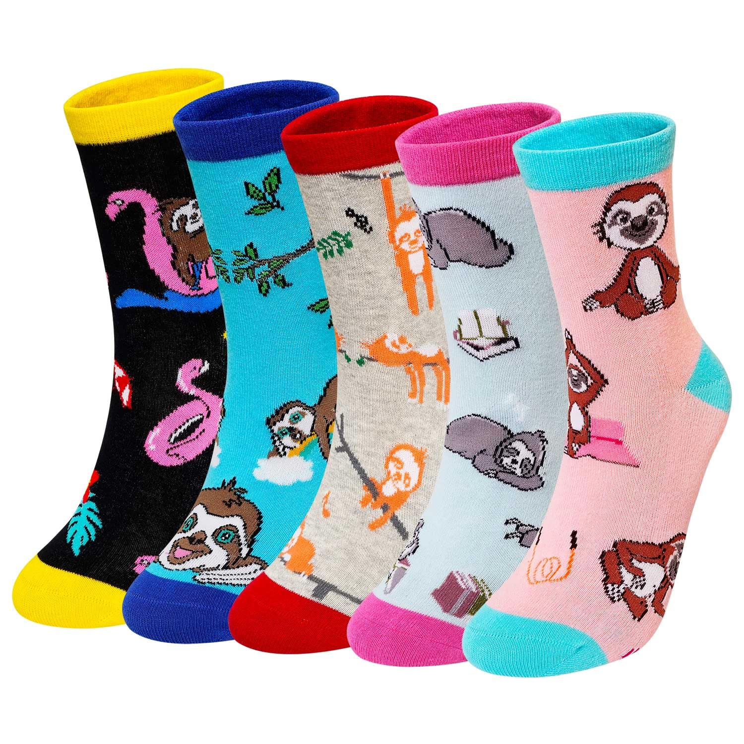 PUTUO Calcetines Divertidos Mujer Calcetines Térmicos, Calcetines de Algodón Mujer Calcetines Animales Lindos, 5 Pares — view 17