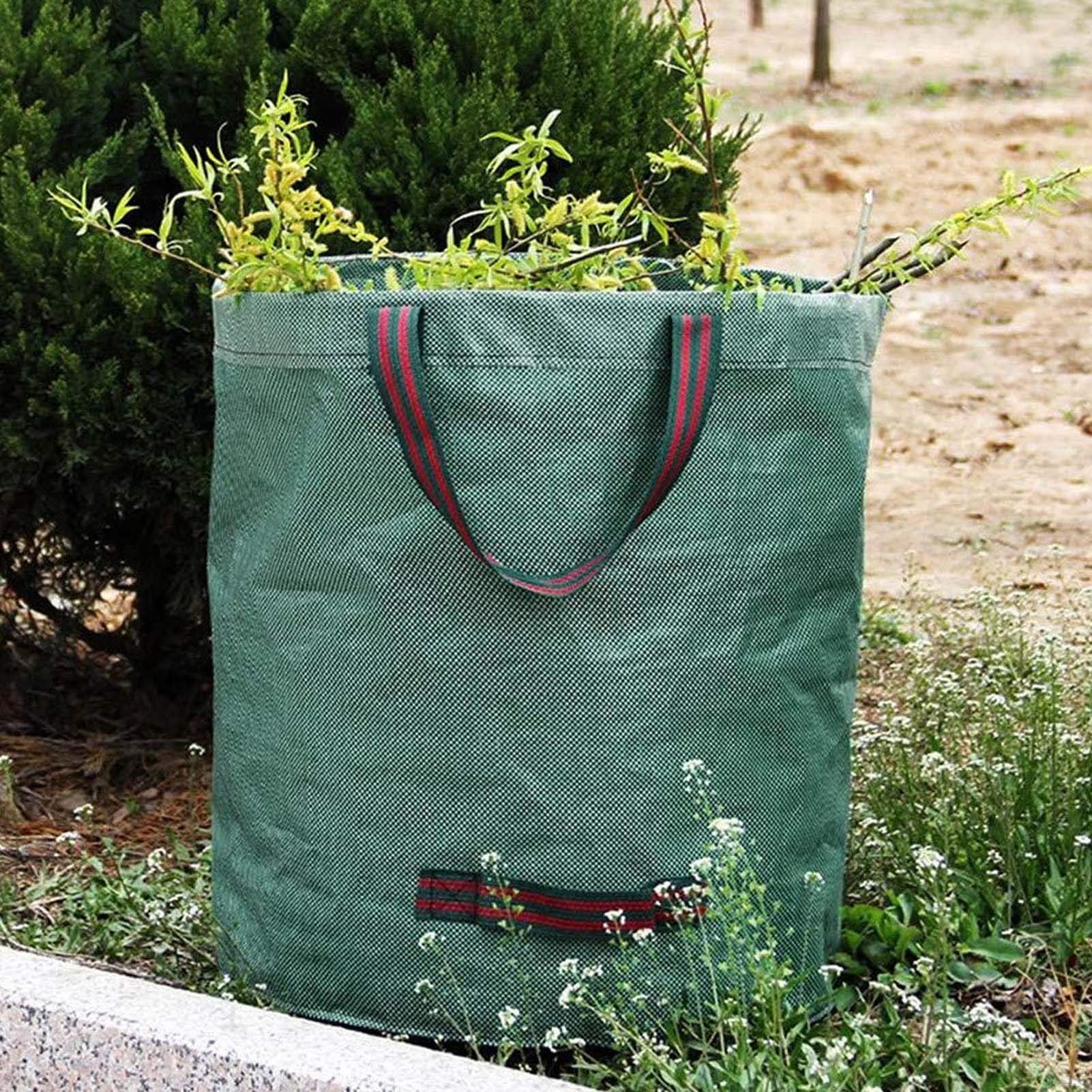 Sacchi per I Rifiuti da Giardino 300L/80Gallon, Sacco per Rifiuti da Giardino in Polipropilene, Sacco per Raccolta Foglie Pieghevole, Borsa da Giardino (2 Pezzi)