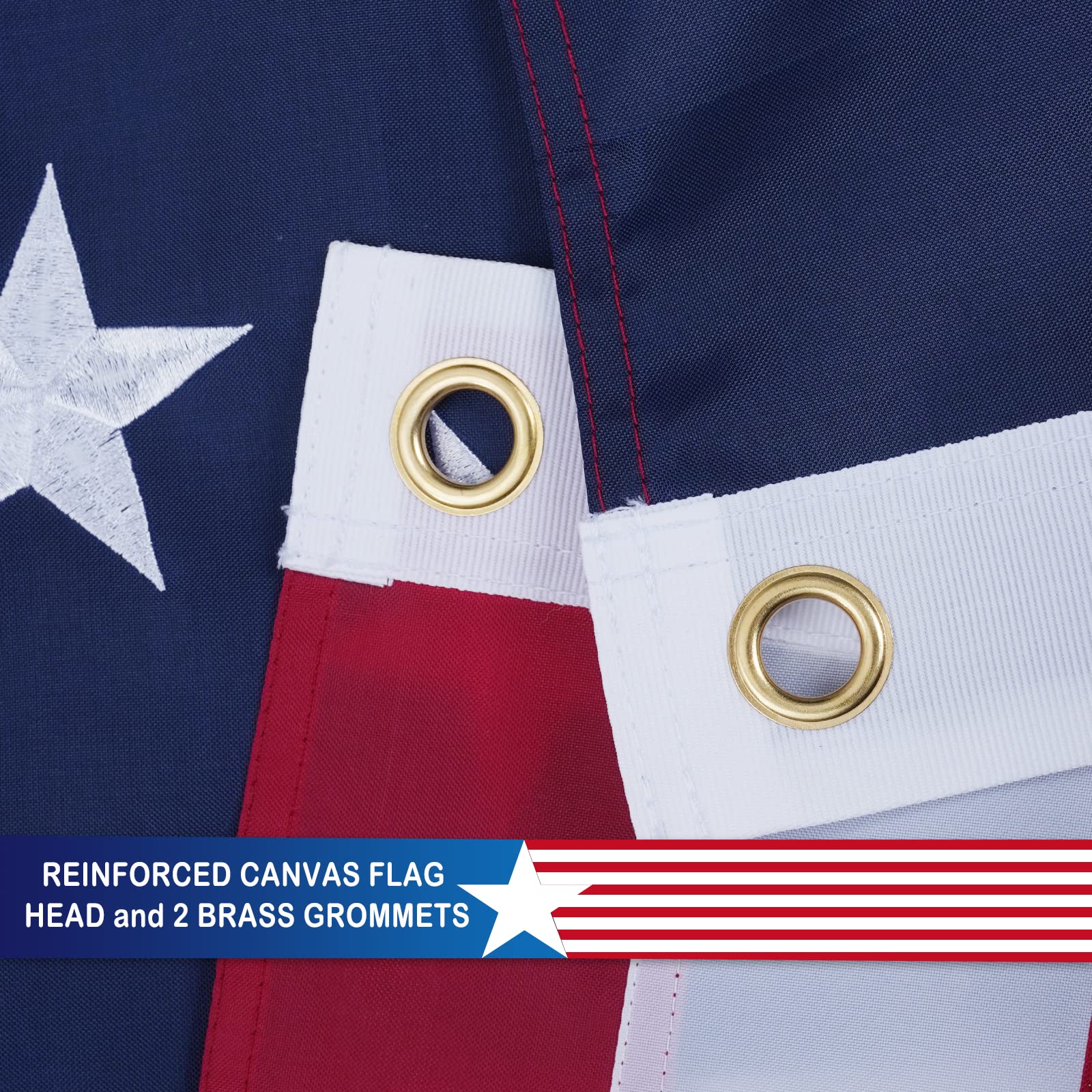 TOPFLAGS, bandiera americana americana americana 10 x 15 cm, ricamata, bandiera americana, patriot USA Heacy, peso durevole con occhielli in ottone