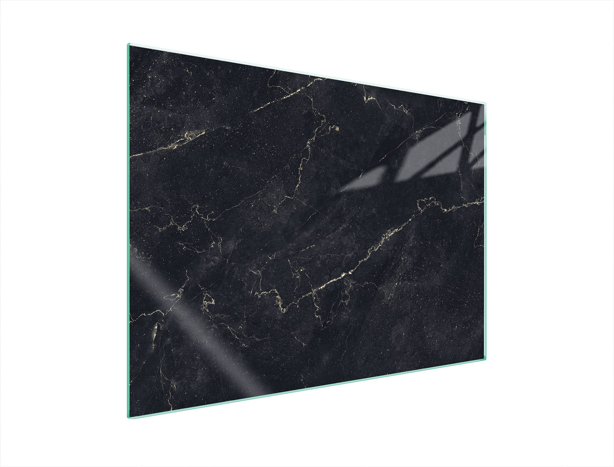 Copri piano cottura induzione 70x52 cm copertura per piano cottura in vetroceramica 1 pezzi universale per piastre di cottura paraspruzzi tagliere in vetro temprato, Marmo nero