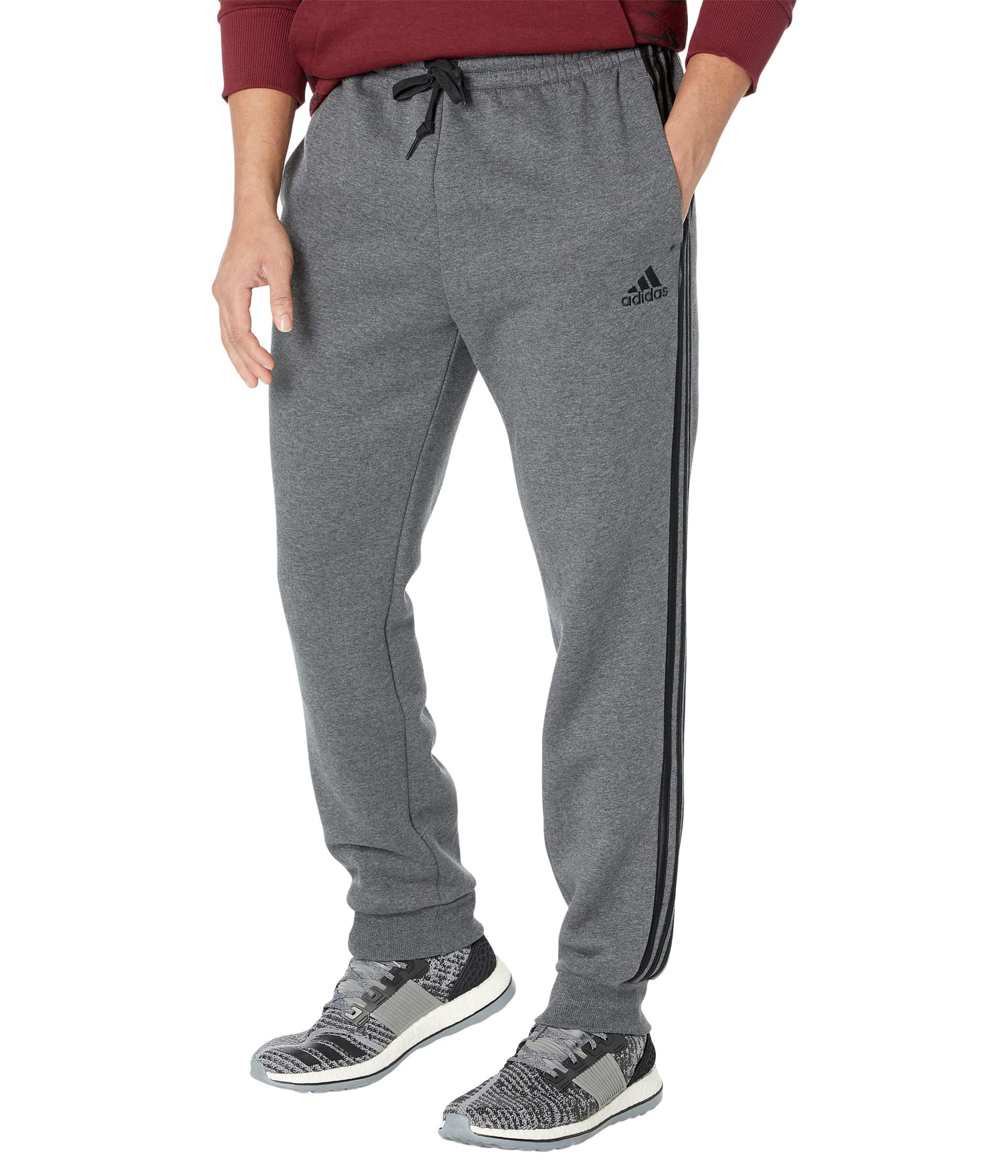 adidas Hombre Essentials French Terry Tapered Cuff Pants, black, M — view 8