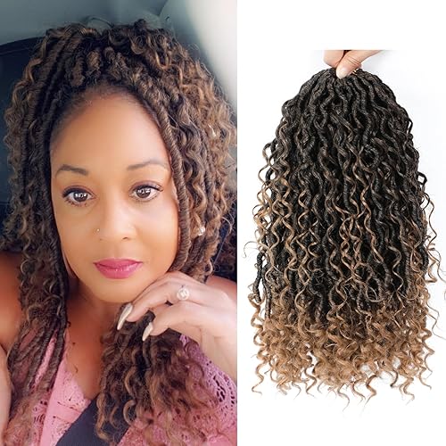 7 paquetes de cabello de ganchillo Goddess Locs - Rastas de cabello sintético de ganchillo de 14 pulgadas para mujeres negras, rastas suaves con