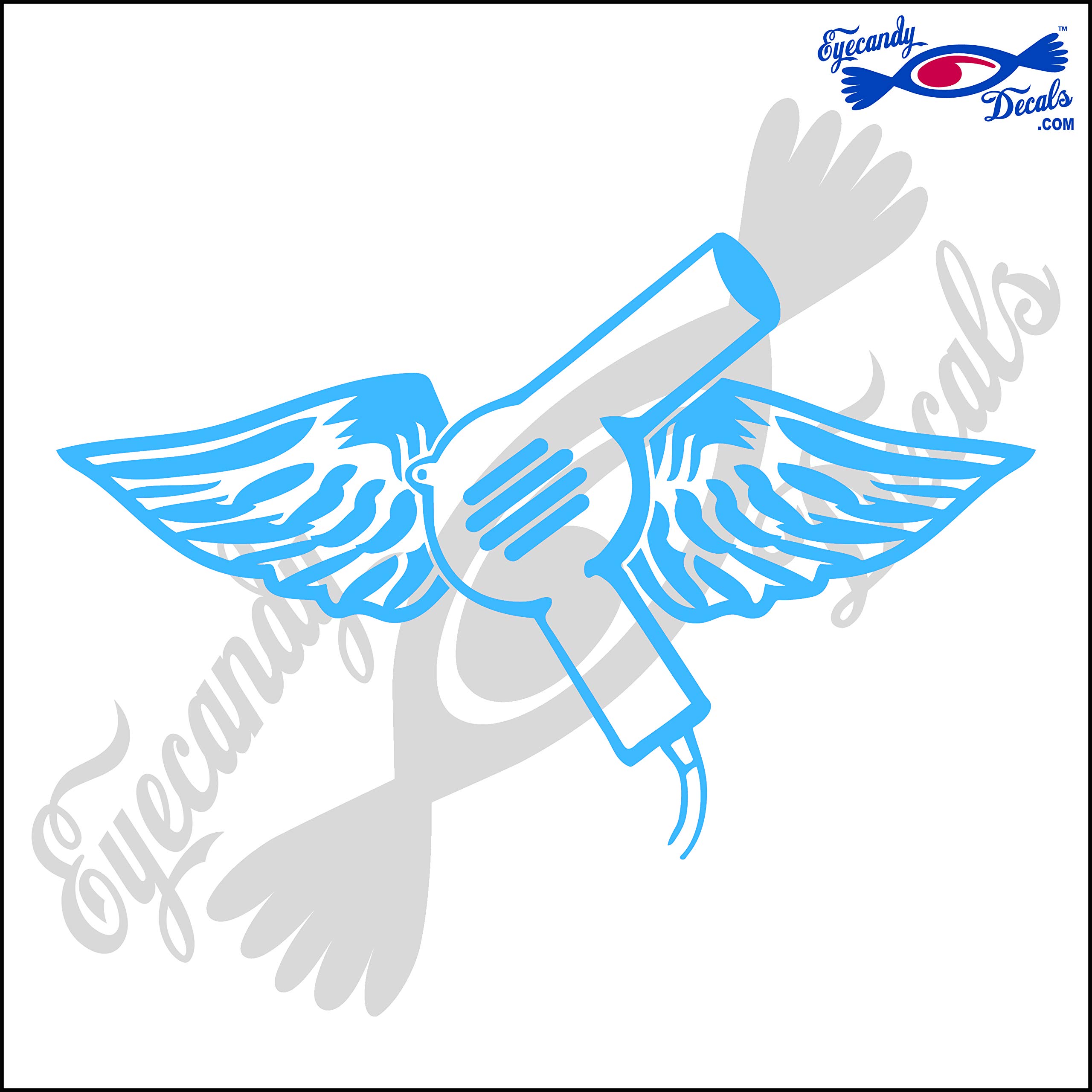 HAIR DRYER WITH WINGS 4 TALL DECAL OLYMPIC BLUE - manufactured & sold by EYECANDY DECALS only