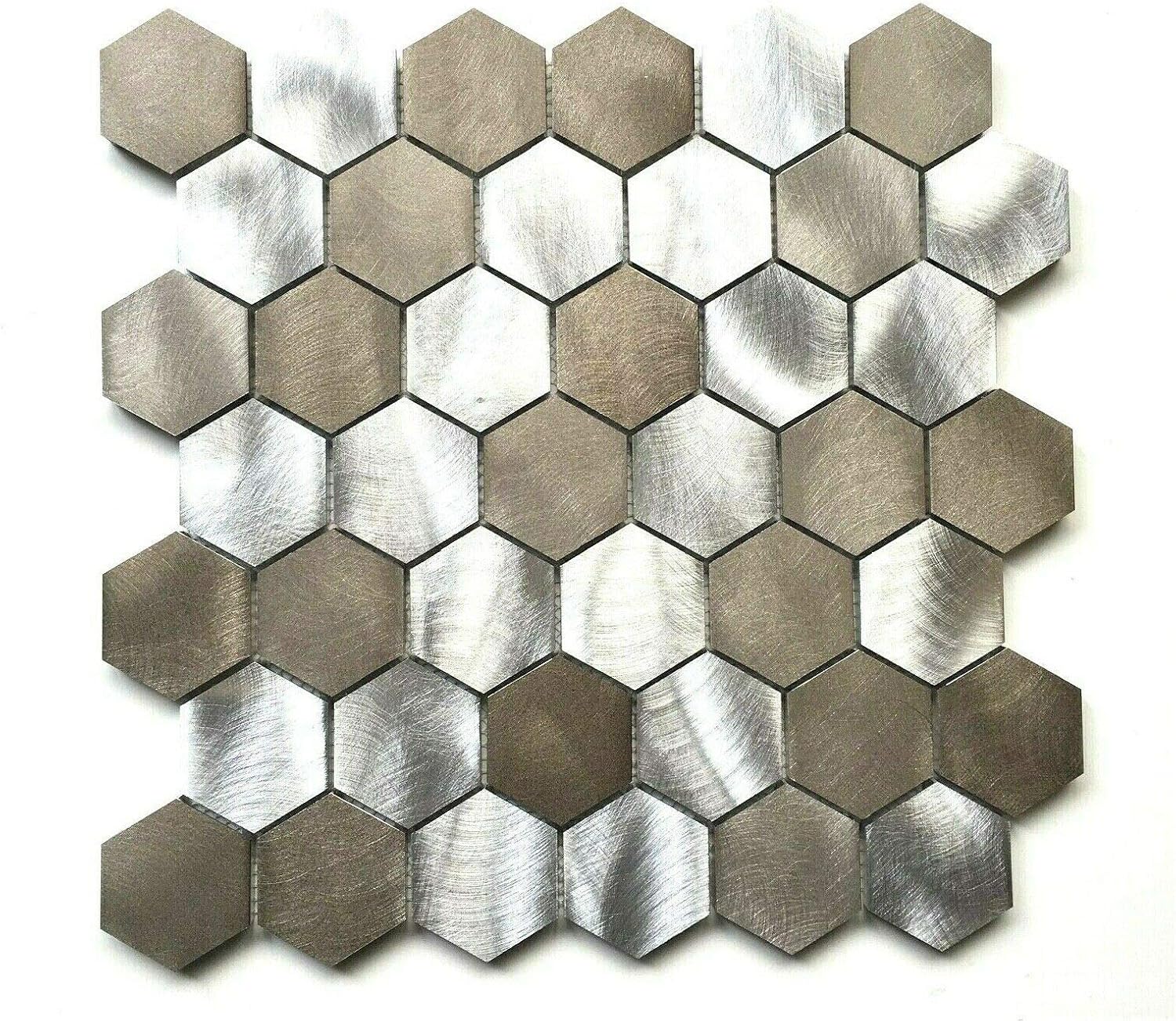 Buy Brushed Aluminum Multi Color 2 Inch Hexagon Mosaic Backsplash Wall Tile Online In Indonesia B07v4vcbh9 Buy Brushed Aluminum Multi Color 2 Inch Hexagon Mosaic Backsplash Wall Tile Online In Indonesia B07v4vcbh9