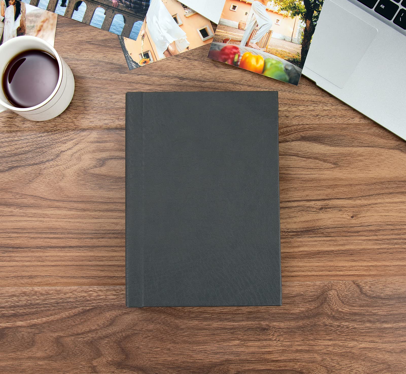 Álbum de fotos de 4 x 6 pulgadas, cubierta de piel sintética, libros de fotos para fotos de 4 x 6 o colección de fotos temáticas y cartera de arte (negro)