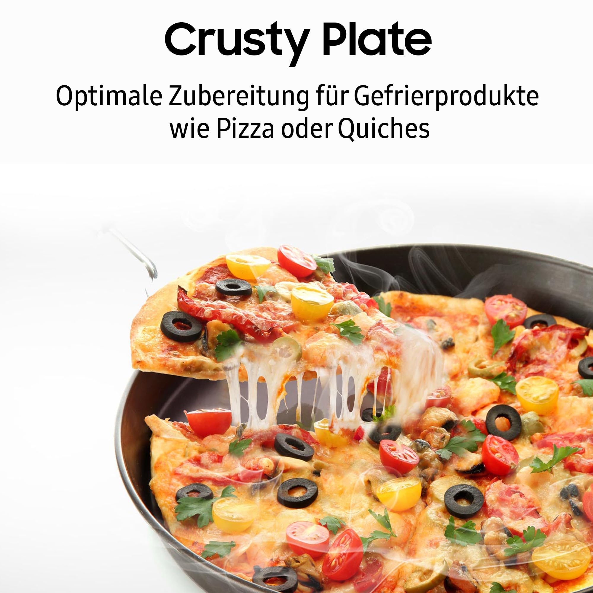 Samsung MG20A7013CB/EG Einbau-Mikrowelle mit Grill, 850 W, 20 l Garraum, Kleines Mikrowellengerät für 28 cm Nischen, Mit Einbaurahmen, Crusty Plate, Kratzfester Emaille-Innenraum, Schwarz