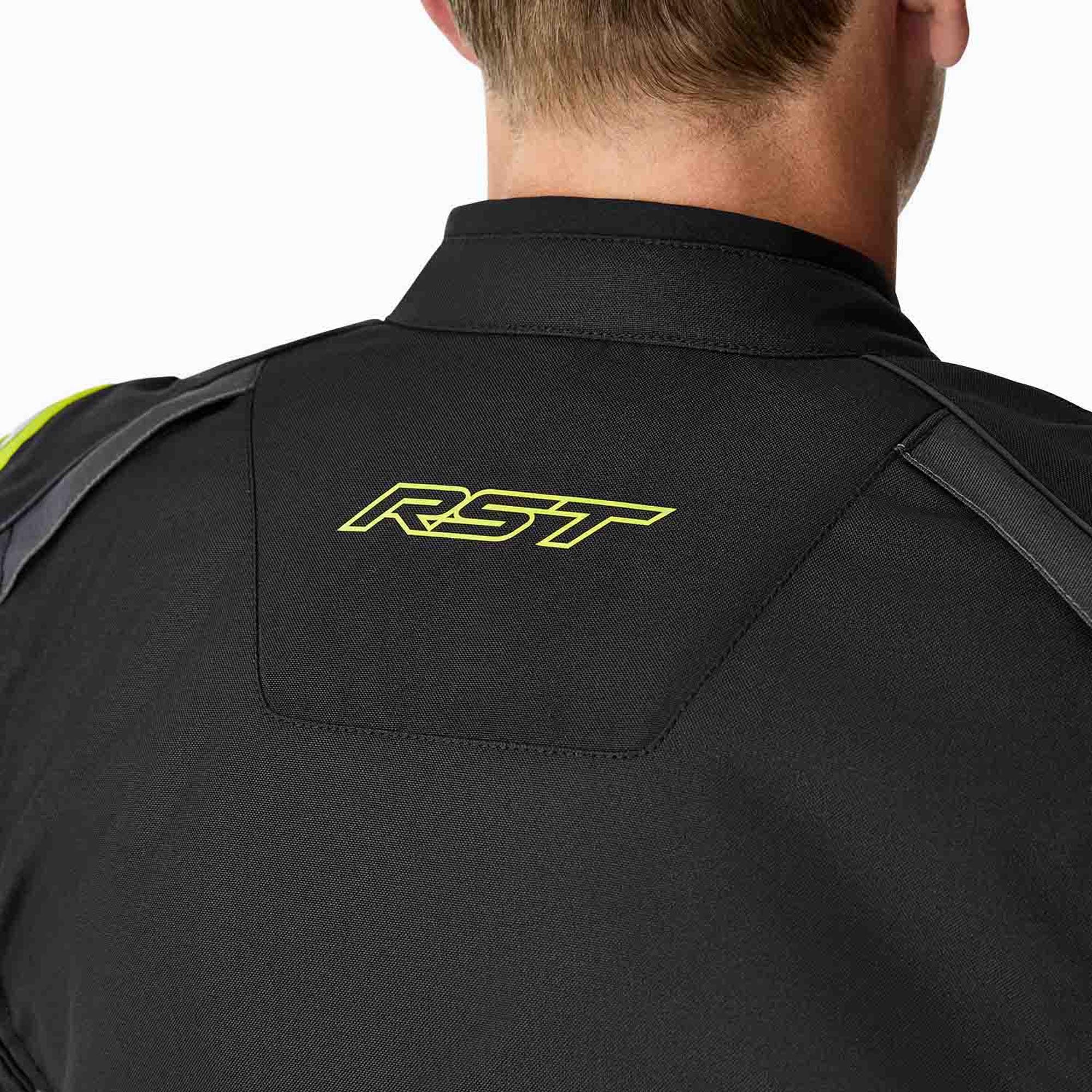 RST S1 D3O wodoodporna kurtka tekstylna motocyklowa, czarny/neonowy/żółty, 56