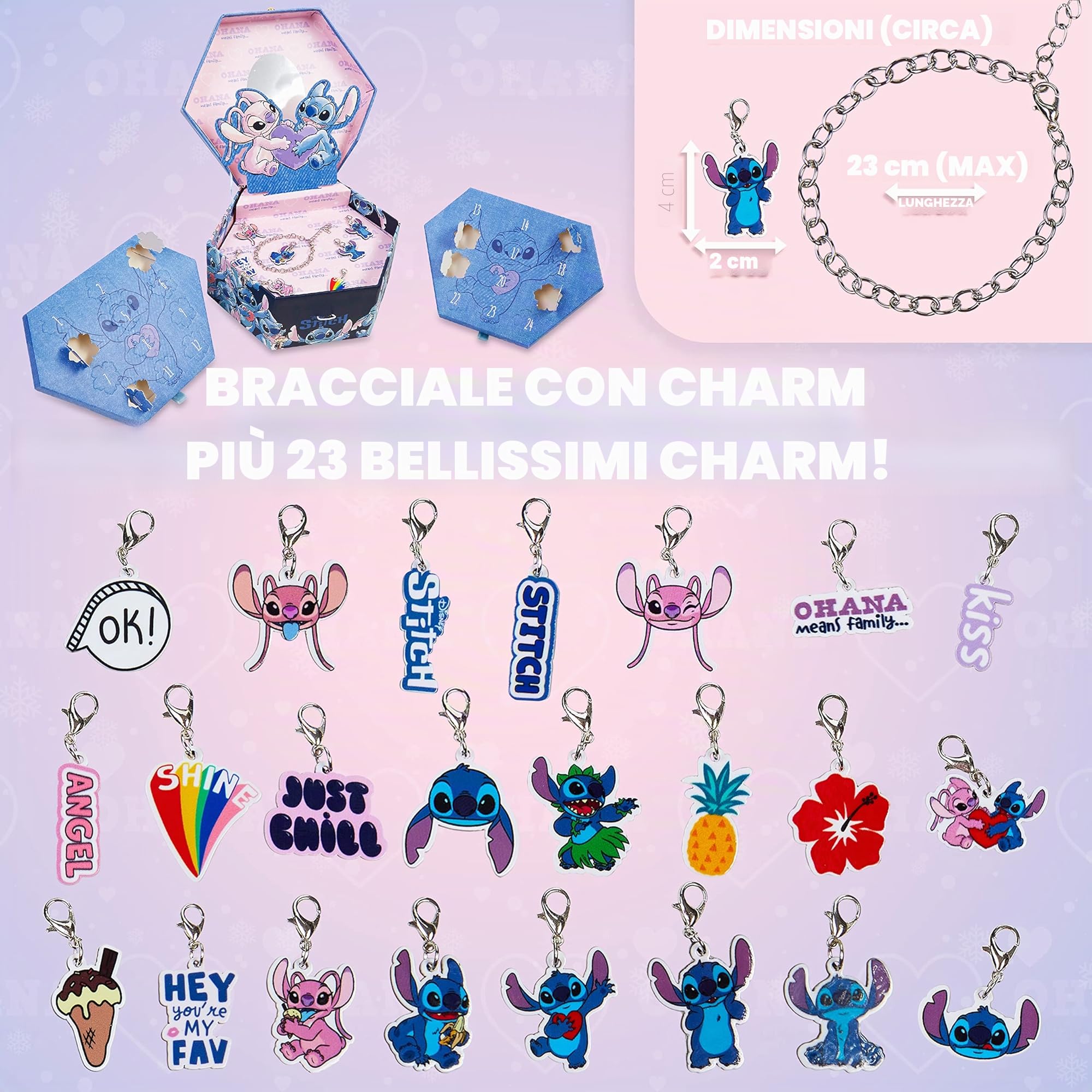 Disney Stitch Calendario Avvento 2025 Bambina Adolescenti Gioielleria o DIY Riempi il Tuo Countdown Natale Calendari Avvento Idee Regalo (Gioielli blu)