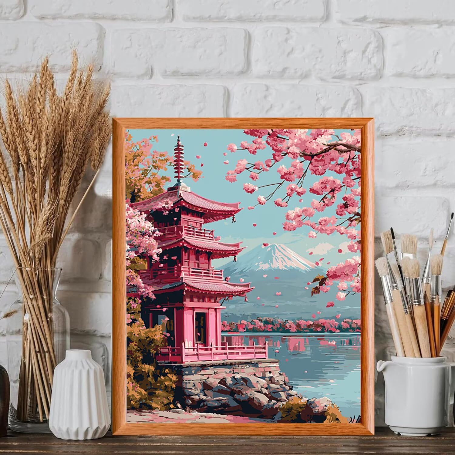 Sottotetto del Monte Fuji Dipingere con i Numeri per Adulti, 70x90cm a-270 | Paint by Numbers Kit con Pennelli e Acrilico Pigmento, Fai da te Olio La Pittura di Numeri Kit, Decora la Casa, senza Cornice