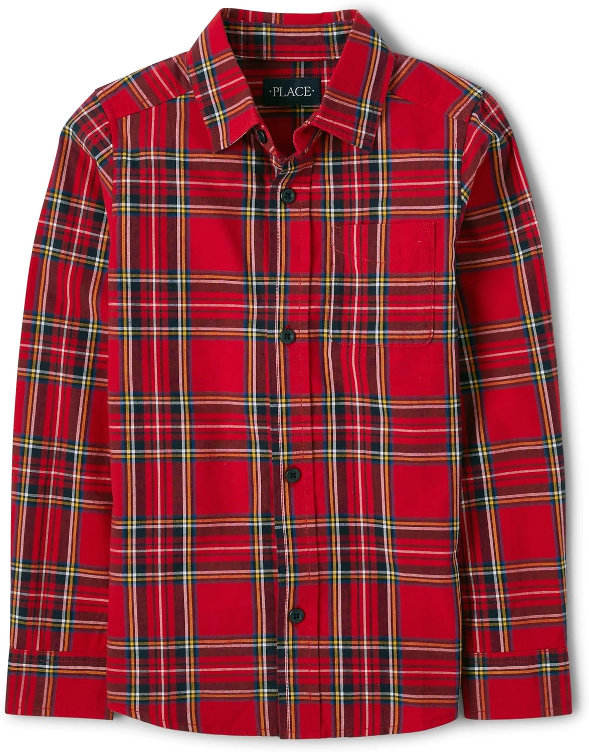The Children's Place Boys' Long Sleeve Flannel Button Down Shirt: Clothing, Shoes & Jewelry