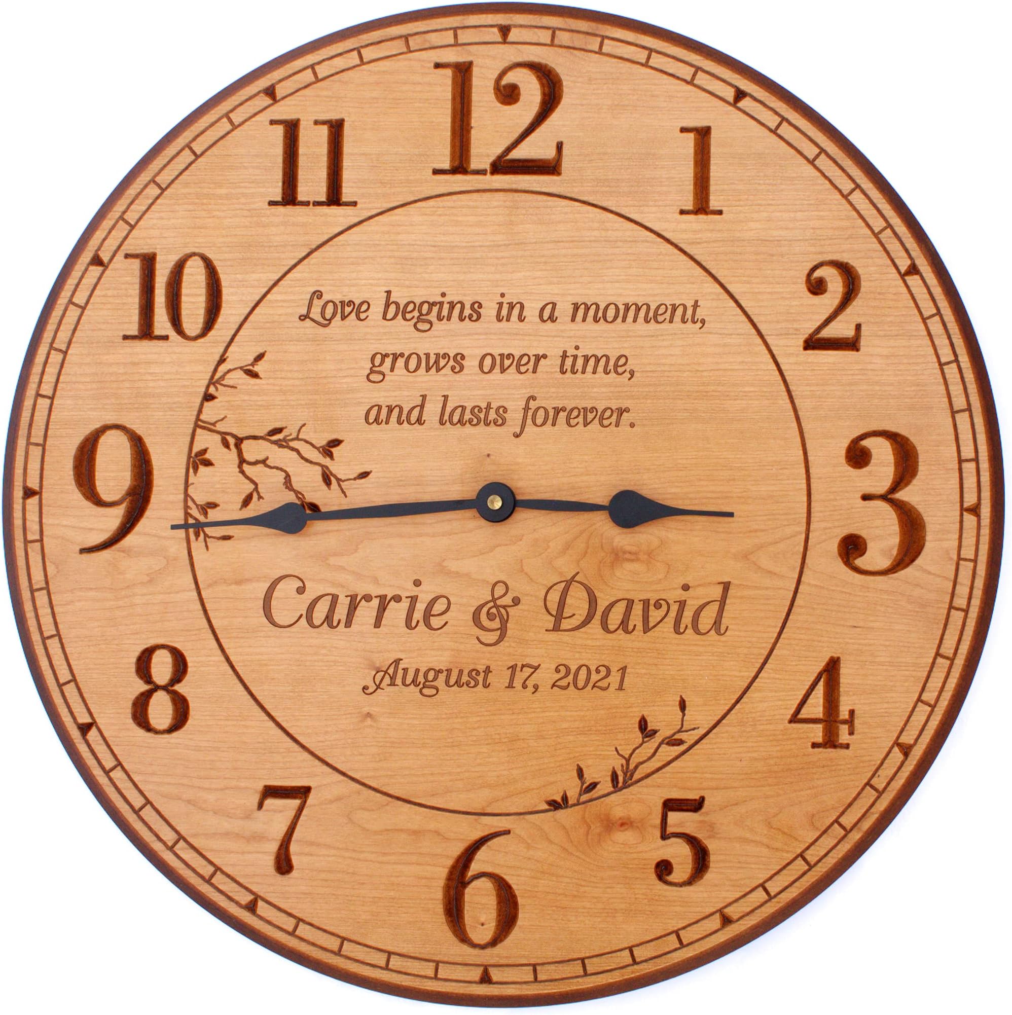 Personalized Wall Clock, 17 in. Wall Clock, Customized for Anniversary