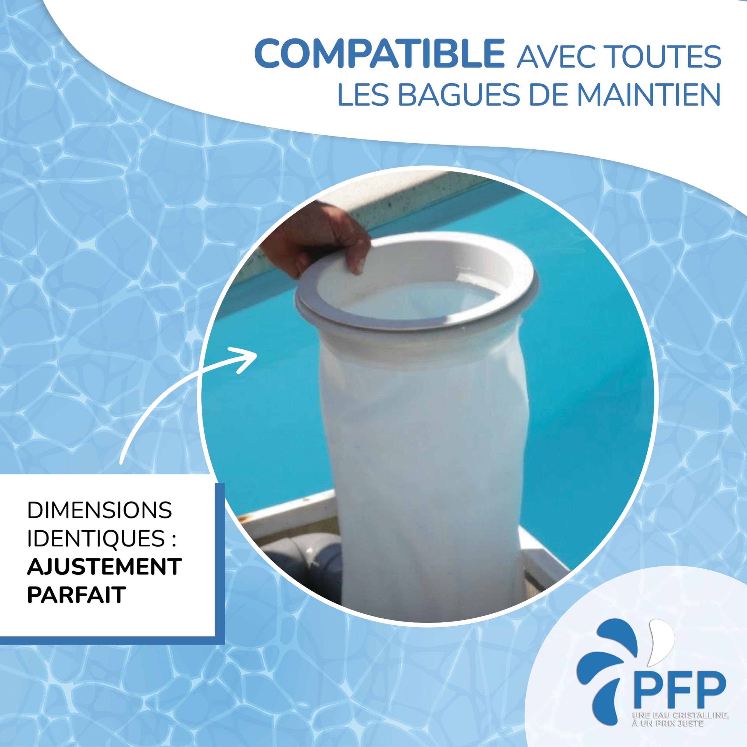 Poche Filtrante Compatible Piscine Desjoyaux 30 Microns Lot de 2 Eau Chargée
