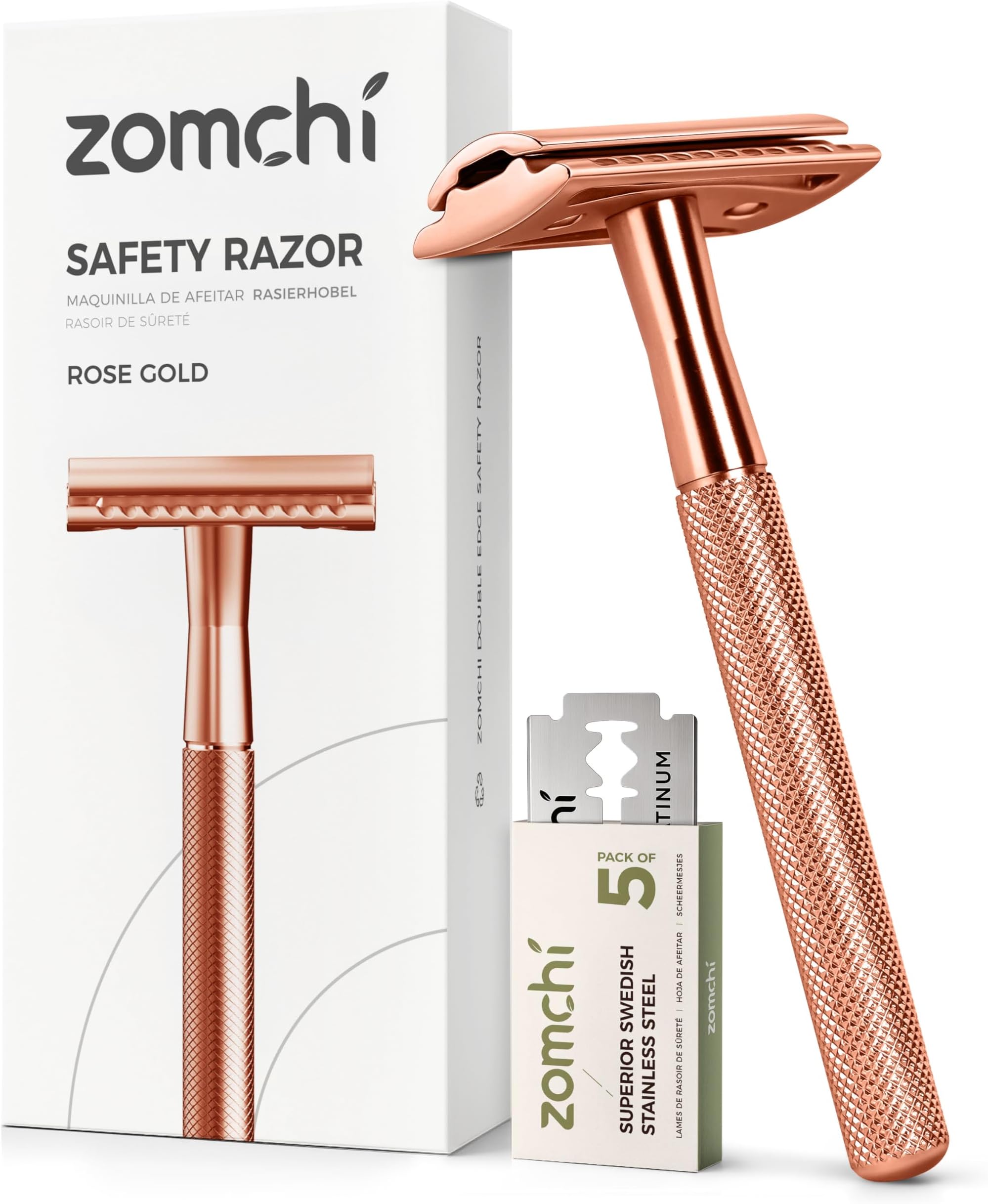 ZOMCHI Women's safety razor - women's metal razor - manual razor for men and women - safety razor can be used