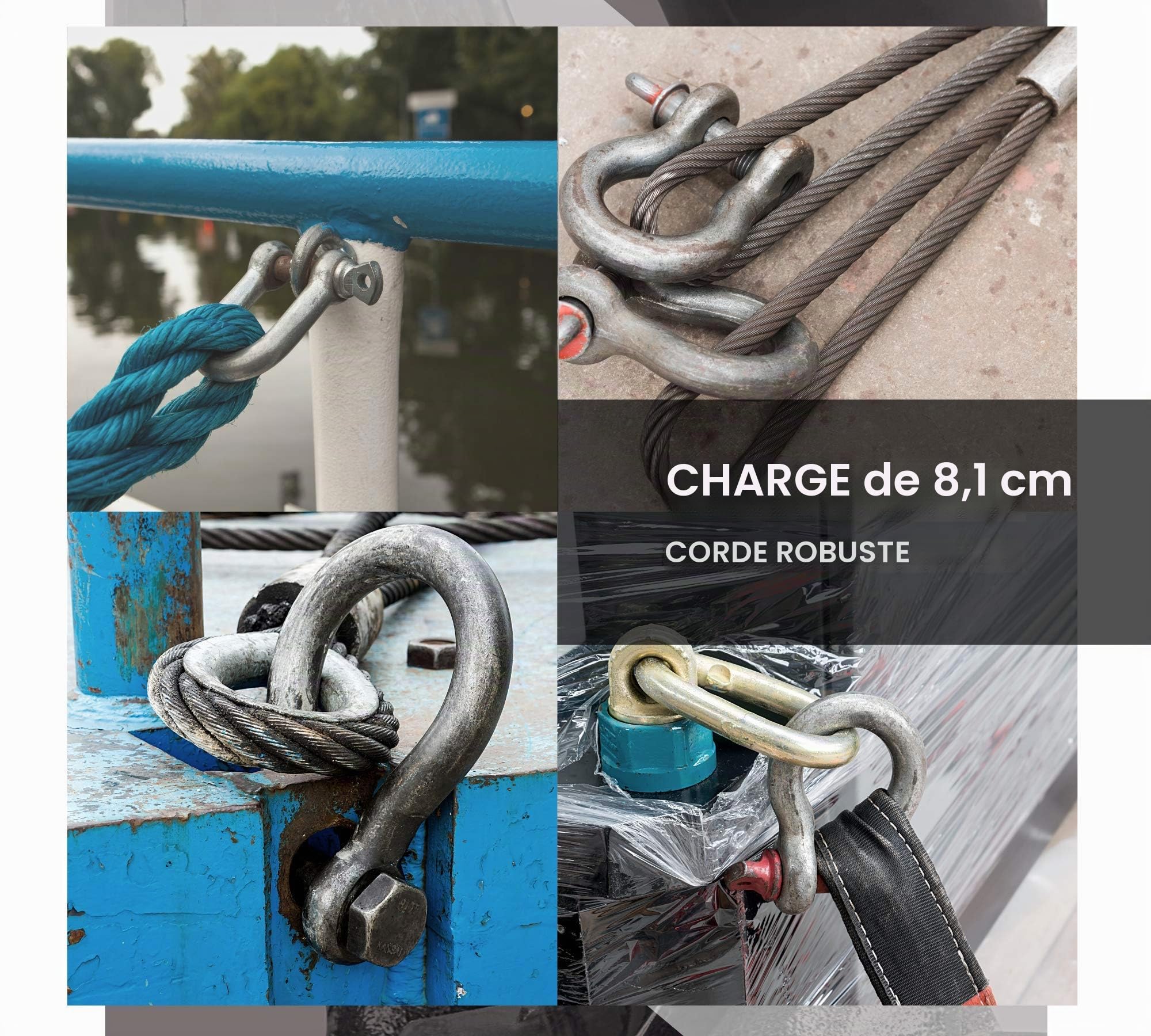 DOJA Industrial | Manille en Acier Haute Resistance | 3,2 T |Pack 2| Parfait pour Le remorquage et Le Levage | 4x4 Mousqueton treuil elingue de Levage Quad Moto remorquag manilles Lyre Route Sangle