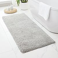 Vista 63 de Alfombra de inodoro blanca 22x24, antideslizante, esponjosa, alfombra de piso para baño en forma de U, lavable, alfombra de contorno para inodoro