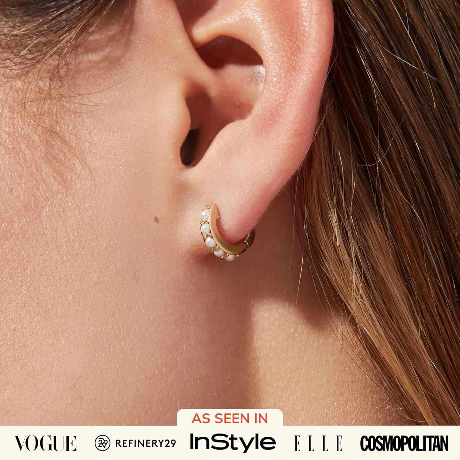 Ana Luisa Huggie Hoop Earrings - Minimal Single & Stacked Double Hoop Styles for Women - 14K Gold Plated, Silver Rhodium & Two-Tone - Hypoallergenic, Water-Resistant, Tarnish-Free - Image 2