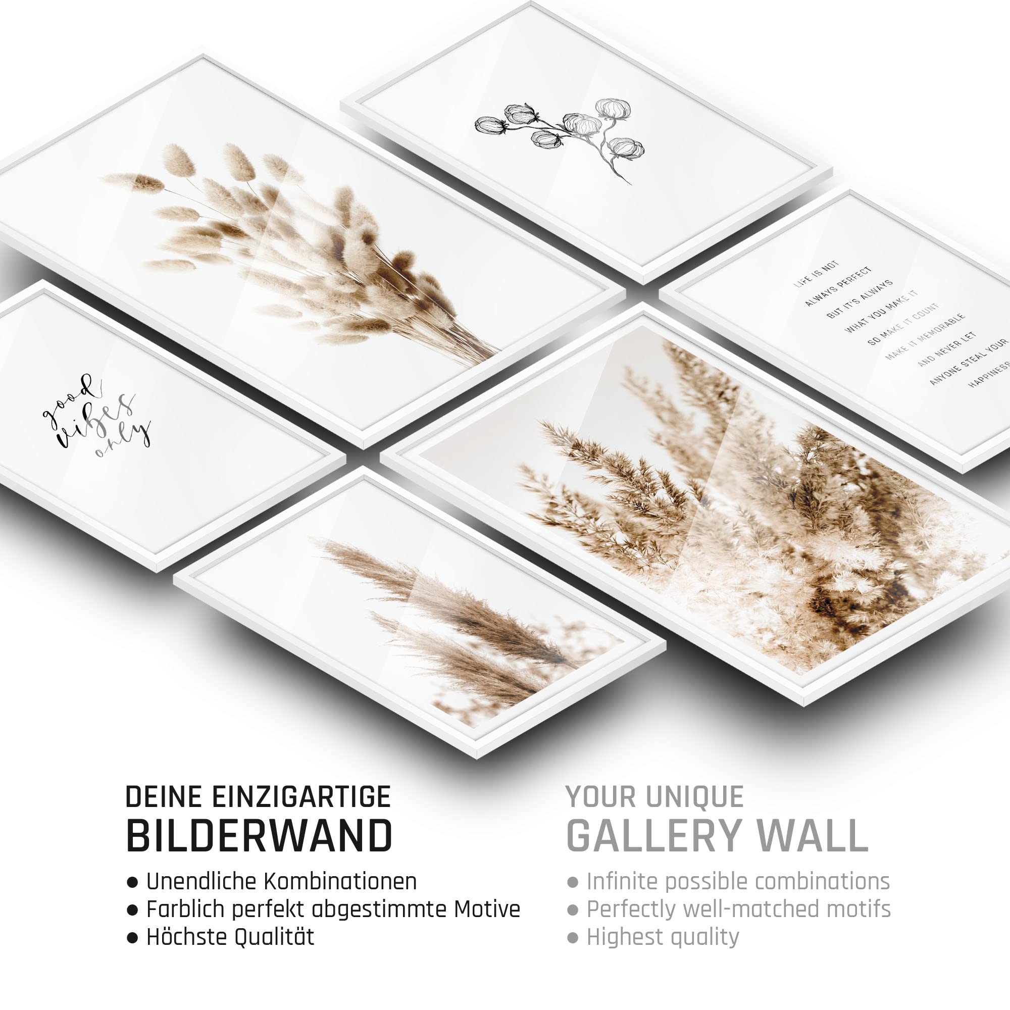 BLCKART Infinity Wild & Free Affiches élégantes Décor Botanique Et Animaux Double Face Pour D Coration De Salon Chambre Coucher Bureau Taille L 2 X A3 4 X A4 2 X A5 Sans Cadre