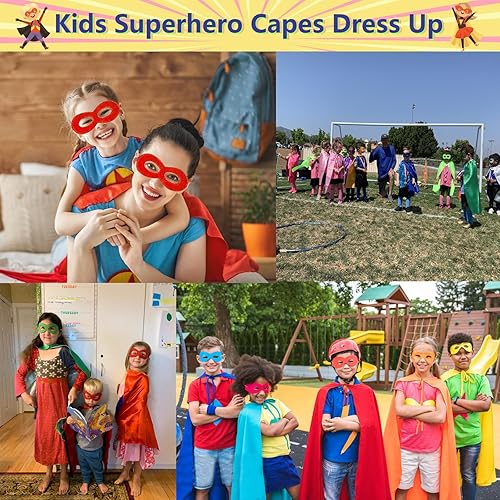 Miniatura 7 de Dajiahao Capas y máscara de Halloween para niños de 4 a 10 años, capa de doble cara, disfraz de cosplay, juguete para niños