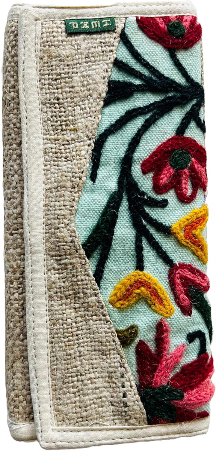 Gurkha Women Handmade Hemp wallet, Card Holder Wallet Coin Purse Zipper Multi Compartments & Card Holder - From Mt. Everest Country, Nepal - Image 2