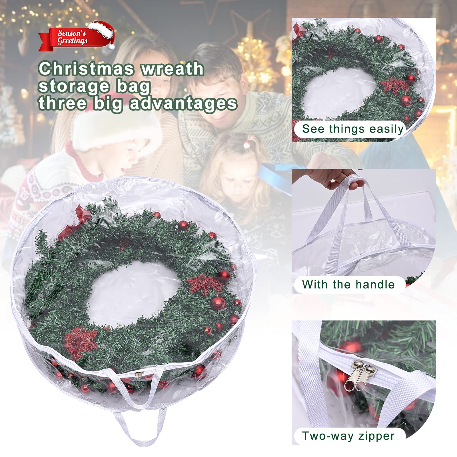 Sacco Verticale Natale Sacchetto Per Albero Di Natale Whitmor - Rosso, Resistente, 228x142cm, Per Alberi Fino A 2m Storage Albero Festivo - 5