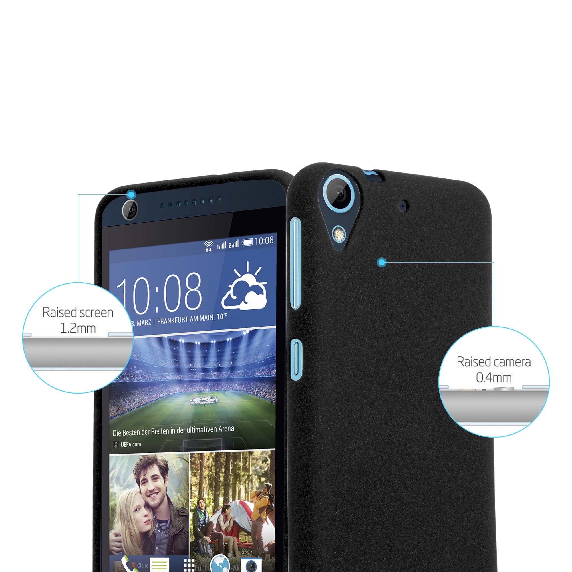 Cadorabo Custodia Per HTC Desire 626G - Cover Morbida In Silicone TPU, FROST ROSSO, Ultra Slim E Antiurto