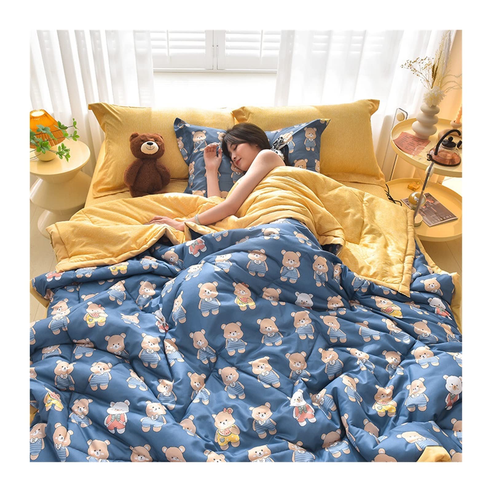 DUBTEDHOU Summer Blanket Lightweight Cooling Blanket Air Condition Summer Quilt Multicolor Multiple Sizes(A18,Quilt-200X230CM)