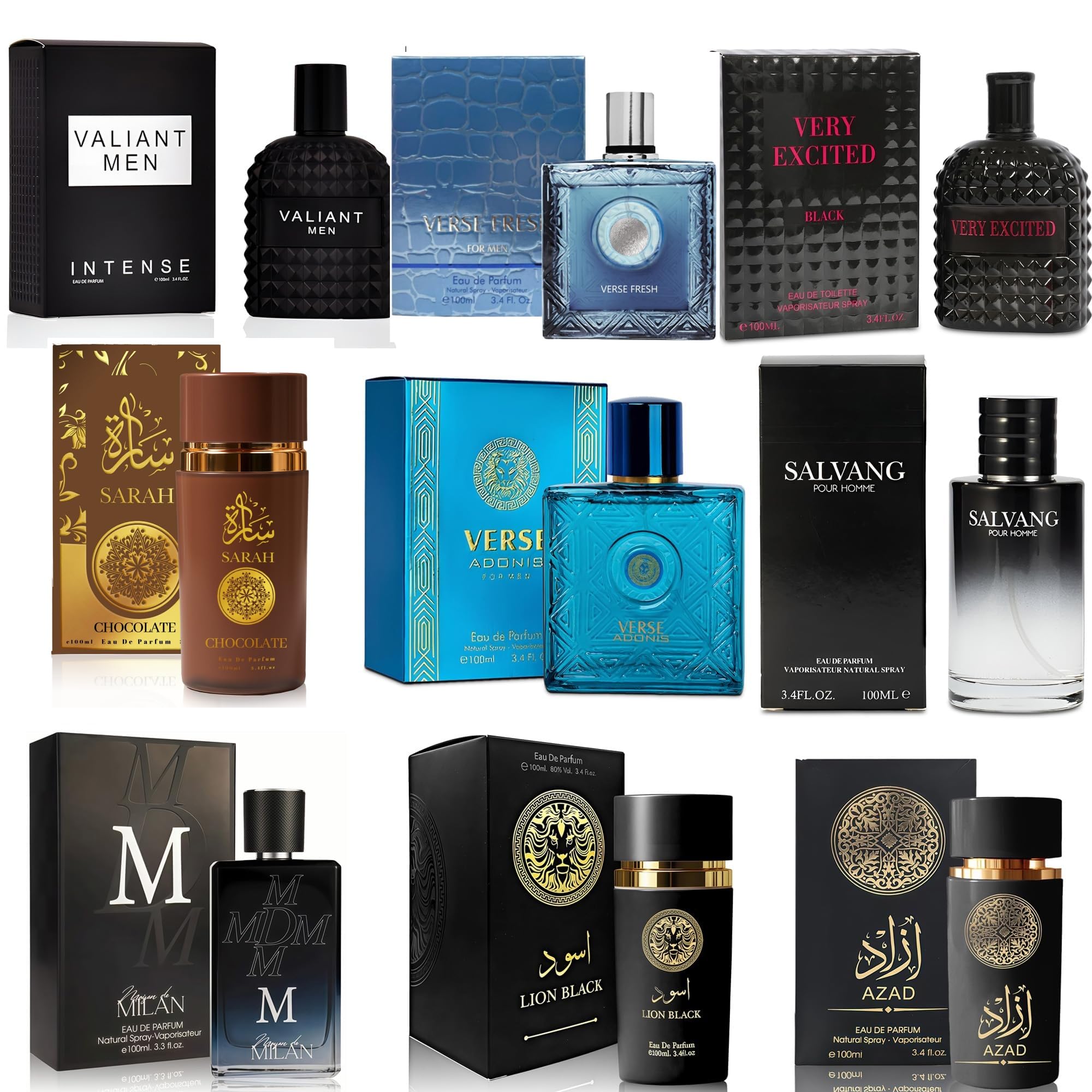 Amazon.com : A CENTER Men's Cologne Sampler Set (100ml Each*9PCS