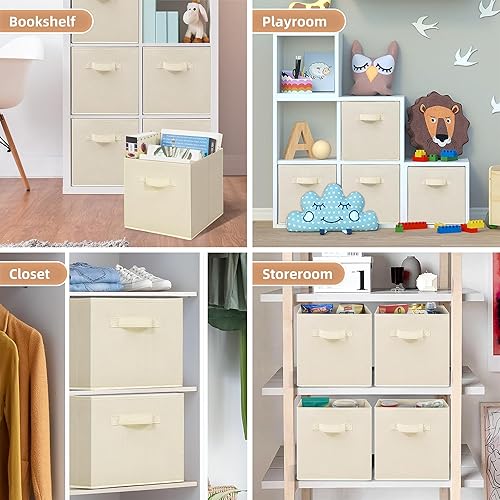 Miniatura 7 de STORAGE MANIAC Cubos de almacenamiento contenedores de almacenamiento plegables de 11 pulgadas con asas paquete de 6 cubos plegables de tela para