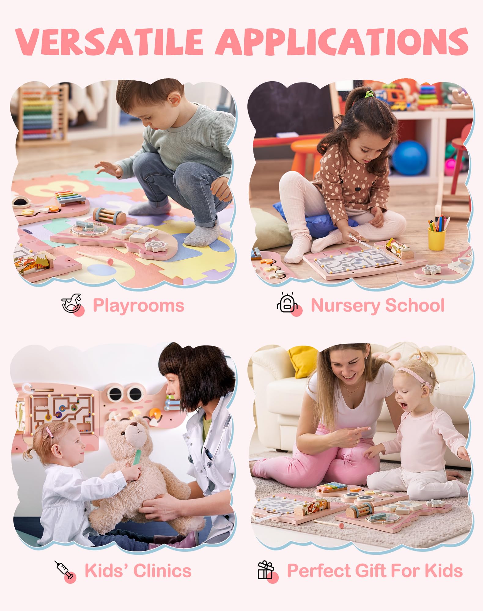 ROBOTIME Elemento da parete - Coccodrillo Activity Board - Tavola in legno - Avventura divertente nella giungla - Multi - Giocattoli interattivi - Selettori di forme - Turnaze - Montessori educativi -